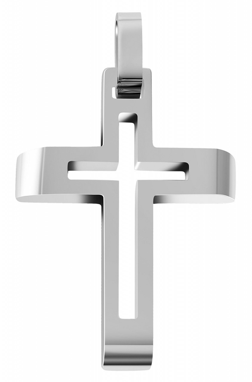 Kettenanhänger ADELIA´S "modischer Kreuz Anhänger aus Edelstahl", schwarz, Schmuckanhänger, Damen, Edelstahl, Kettenanhänger