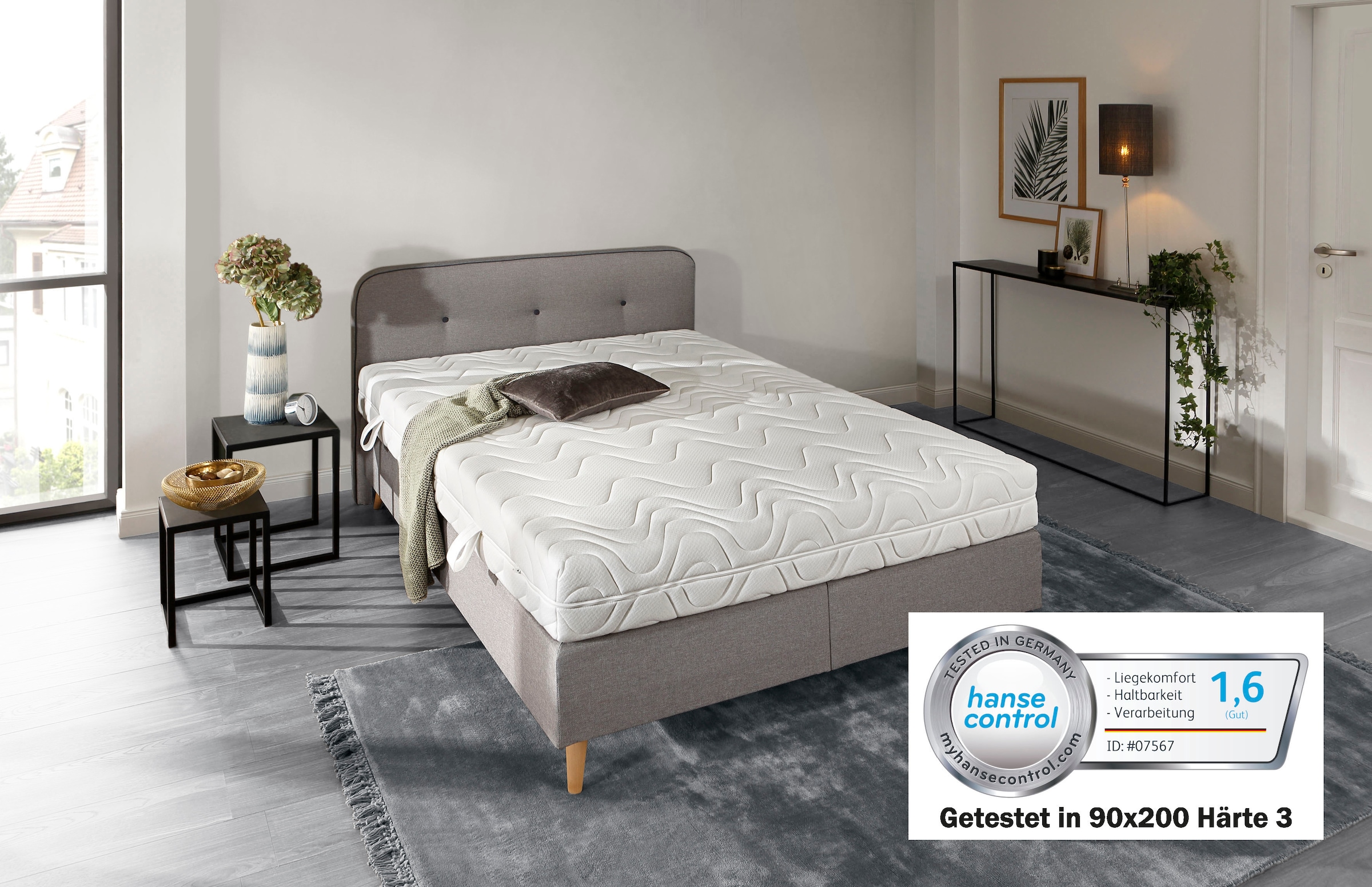 OTTO products Taschenfederkernmatratze »Pro Gel Perfect TFK«, 22 cm cm hoch, 480 Federn, (1 St.), Wendematratze mit zwei unterschiedlich festen…