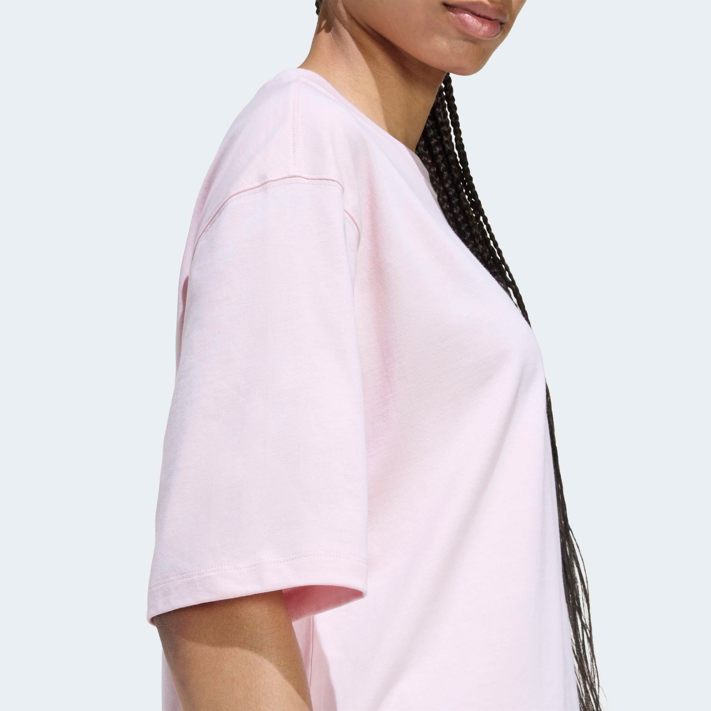 T-Shirt ADIDAS ORIGINALS "ESS BOYFR TEE", Damen, Gr. S, sanpin, Obermaterial: 100% Baumwolle, normal, Rundhals, Shirts T-Shirt, sportlicher Stil, Kurzarm, aus Baumwolljersey 2