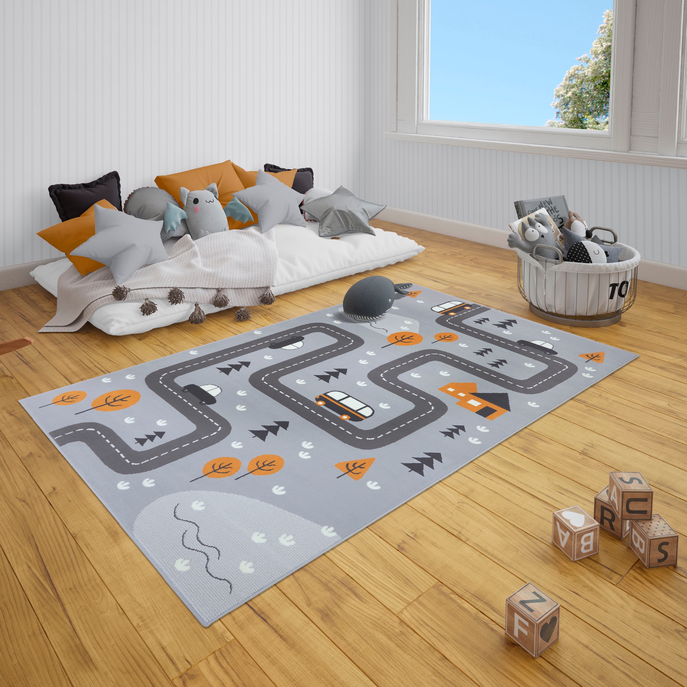 HANSE Home Kinderteppich »Dream Street«, rechteckig, Teppich, Spielteppich, Spielunterlage, Straße, Kinderzimmer, Kurzflor