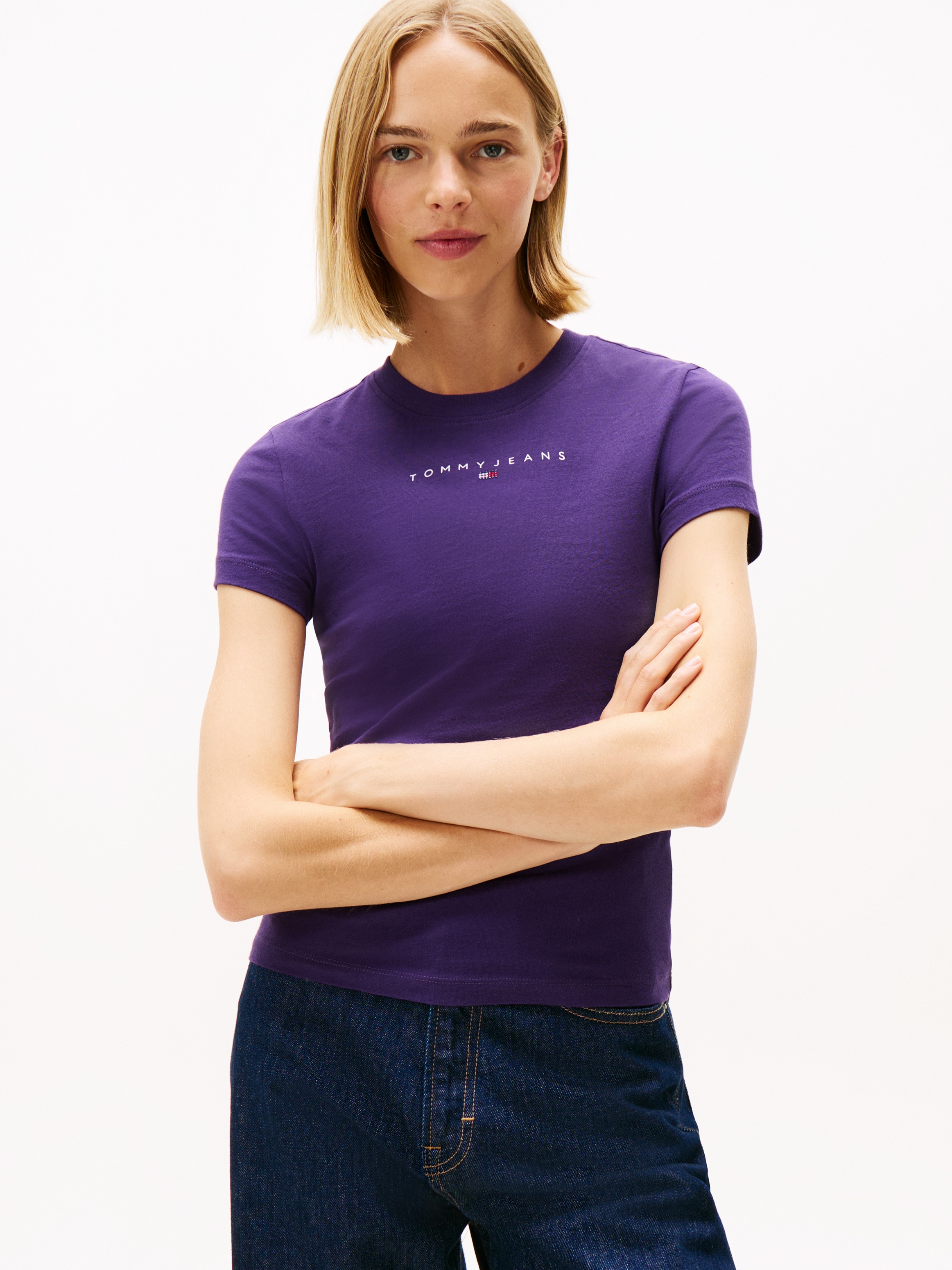 Tommy Jeans Kurzarmshirt "TJW SLIM BLING LINEAR TEE EXT" günstig online kaufen