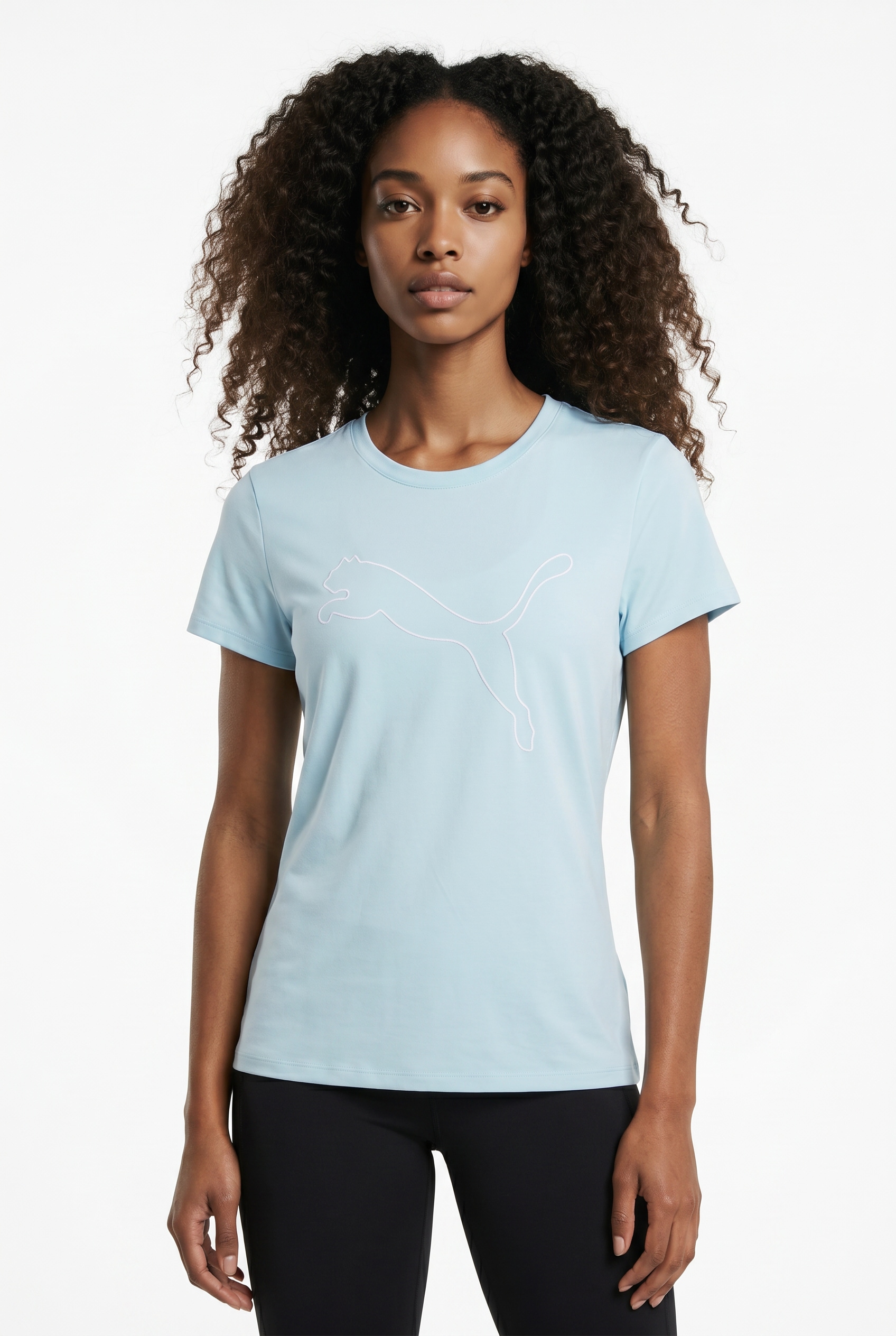 PUMA Trainingsshirt "W TAD ESSENTIAL LOGO TEE" Kurzarm, Sportmode, mit Rundhalsausschnitt