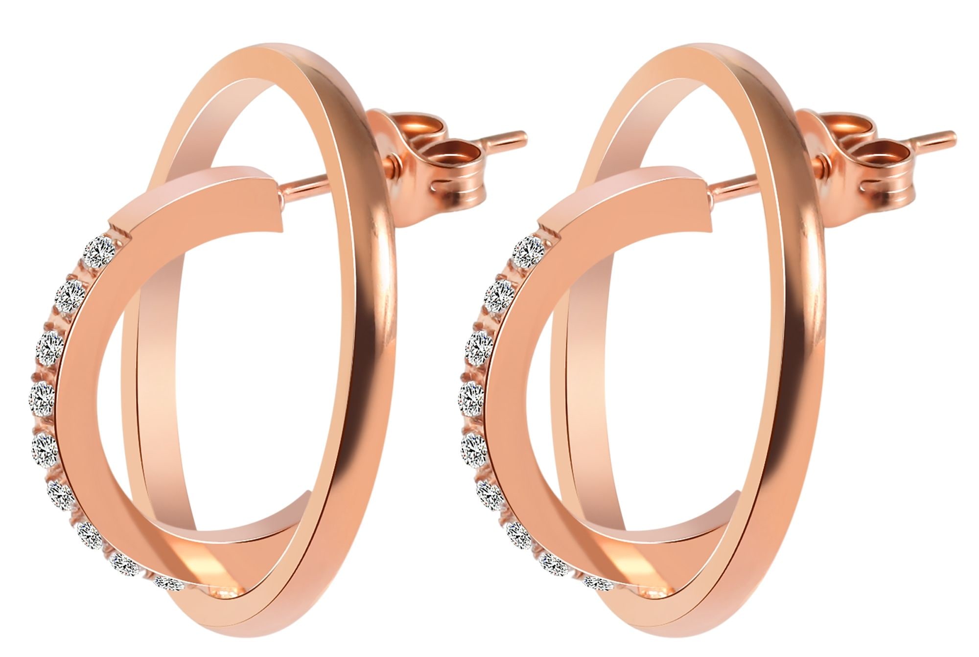 Adelia´s Paar Ohrhänger »Damen Ohrringe – Ohrstecker aus Edelstahl mit Strass Steinchen« Ideal als Geschenk für besondere Anlässe