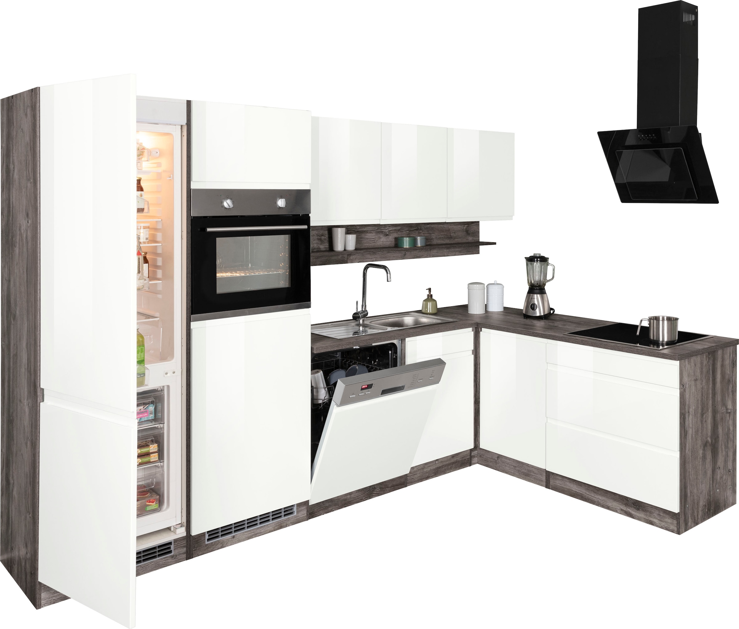 KOCHSTATION Winkelküche »KS-Virginia«, Stellbreite 290/180 cm, ohne E-Geräte