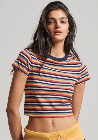Superdry Kurzarmshirt, Crop top im Stripe Look kaufen