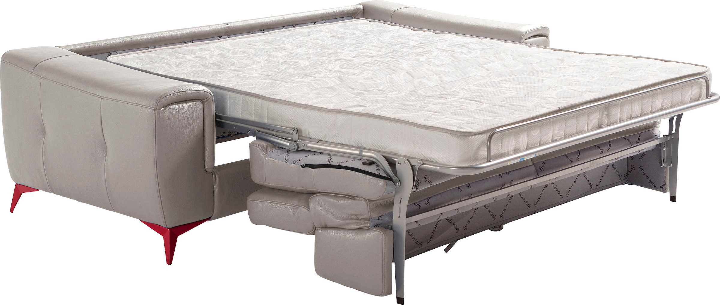 Egoitaliano Schlafsofa »Francine, Designsofa, Loungesofa mit Dauerschlaffunktion, Bettfunktion«, hochwertiger Metallbettrahmen & Matratze, Kopfteil manuell verstellbar
