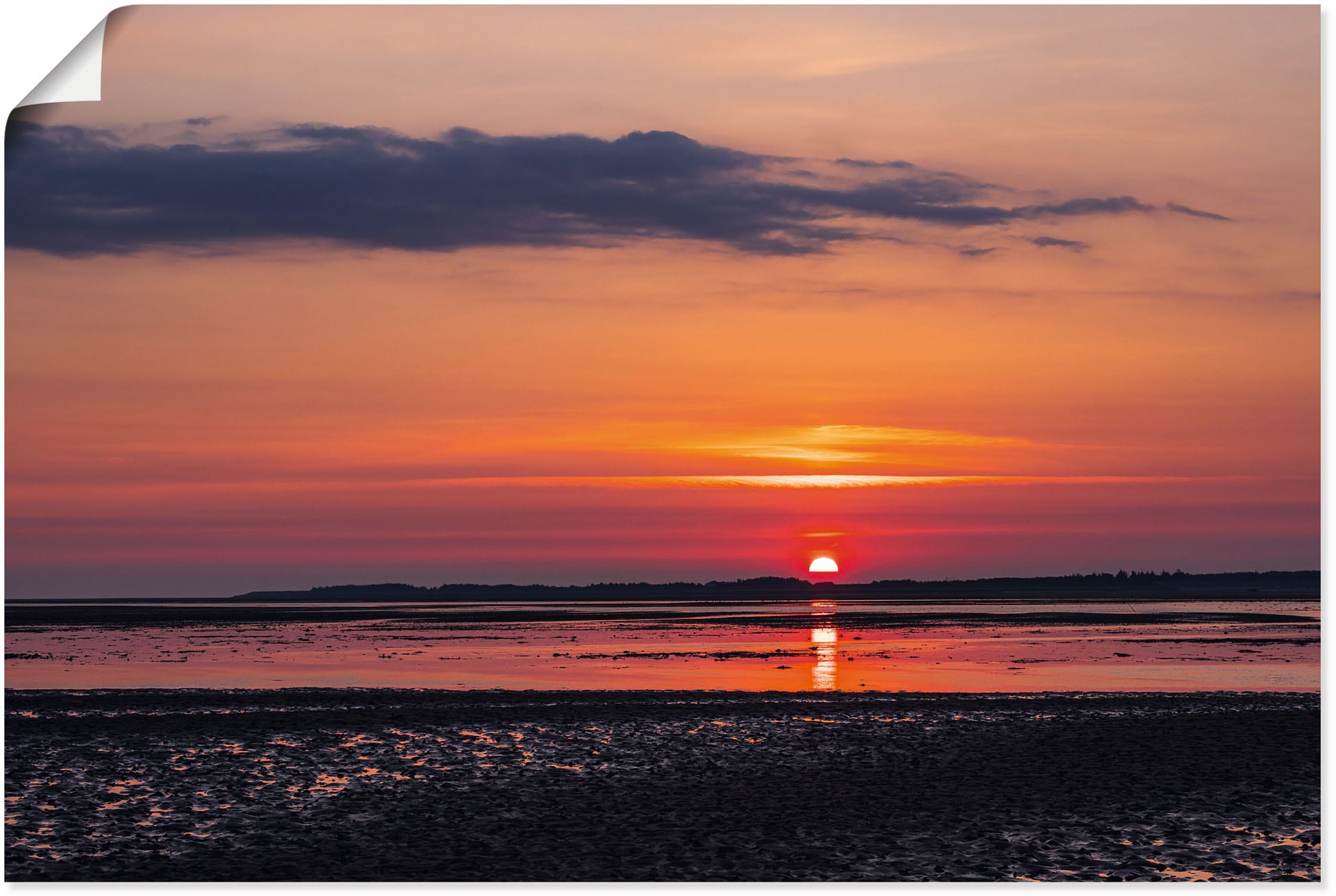 Artland Wandbild »Sonnenaufgang im Wattenmeer Leinwandbild, | (1 BAUR Alubild, versch. oder St.), Amrum«, Wandaufkleber bestellen Poster als Größen in Gewässer