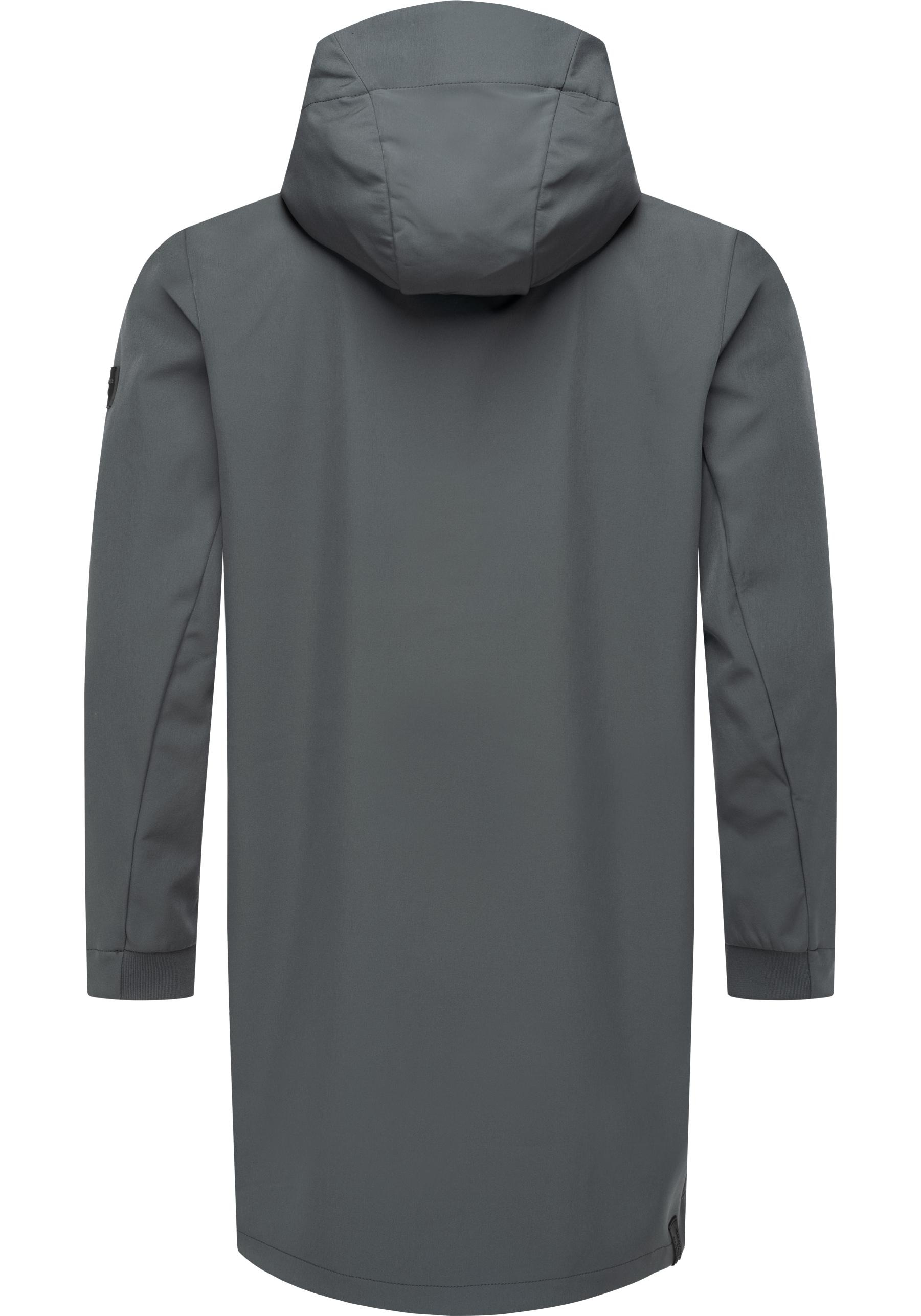 Ragwear Softshellparka »Shellwie Long«, mit Kapuze, Wasserdichter Herren Softshellmantel mit Kapuze
