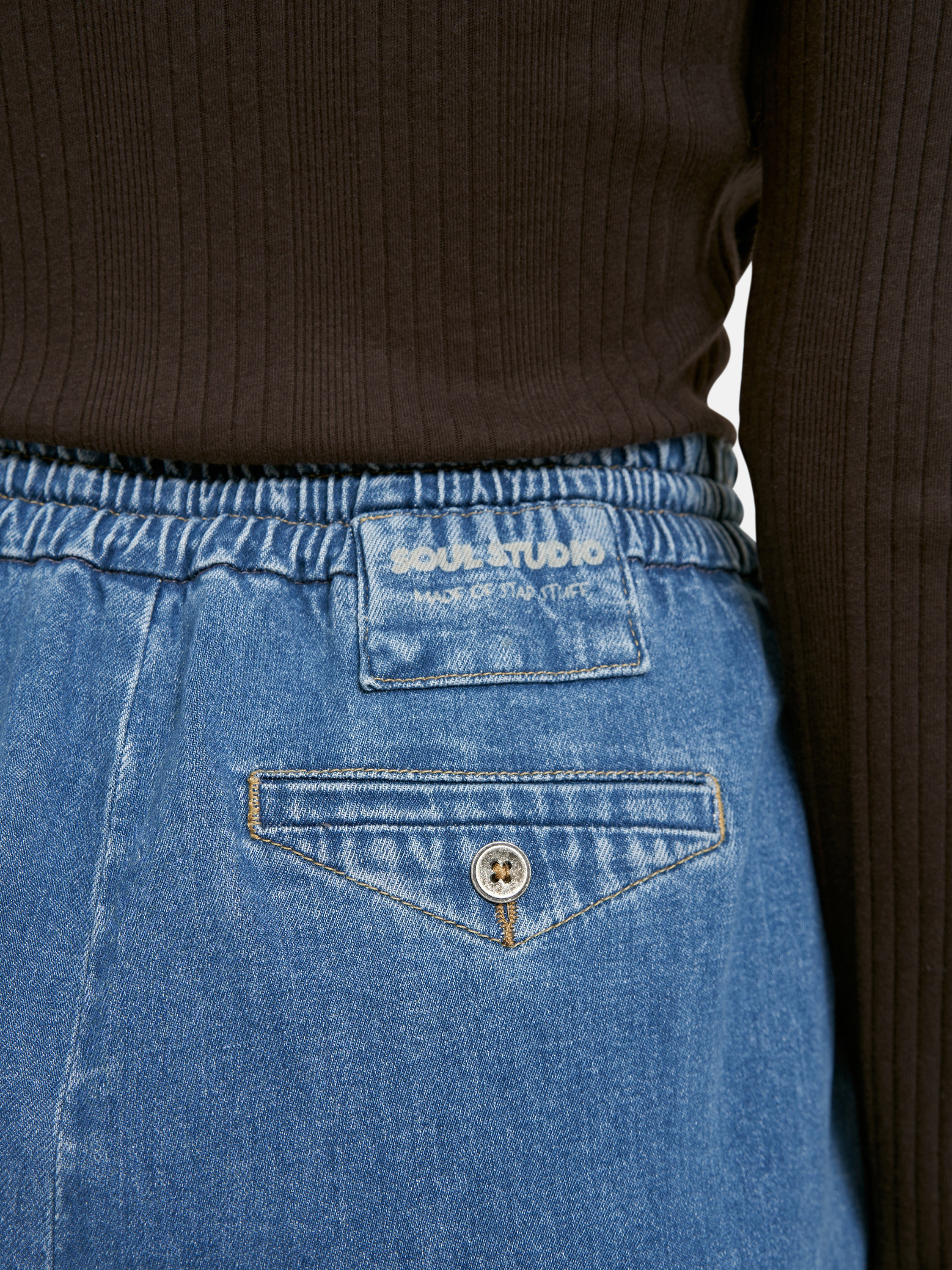 Smith & Soul Weite Jeans mit Elastikbund
