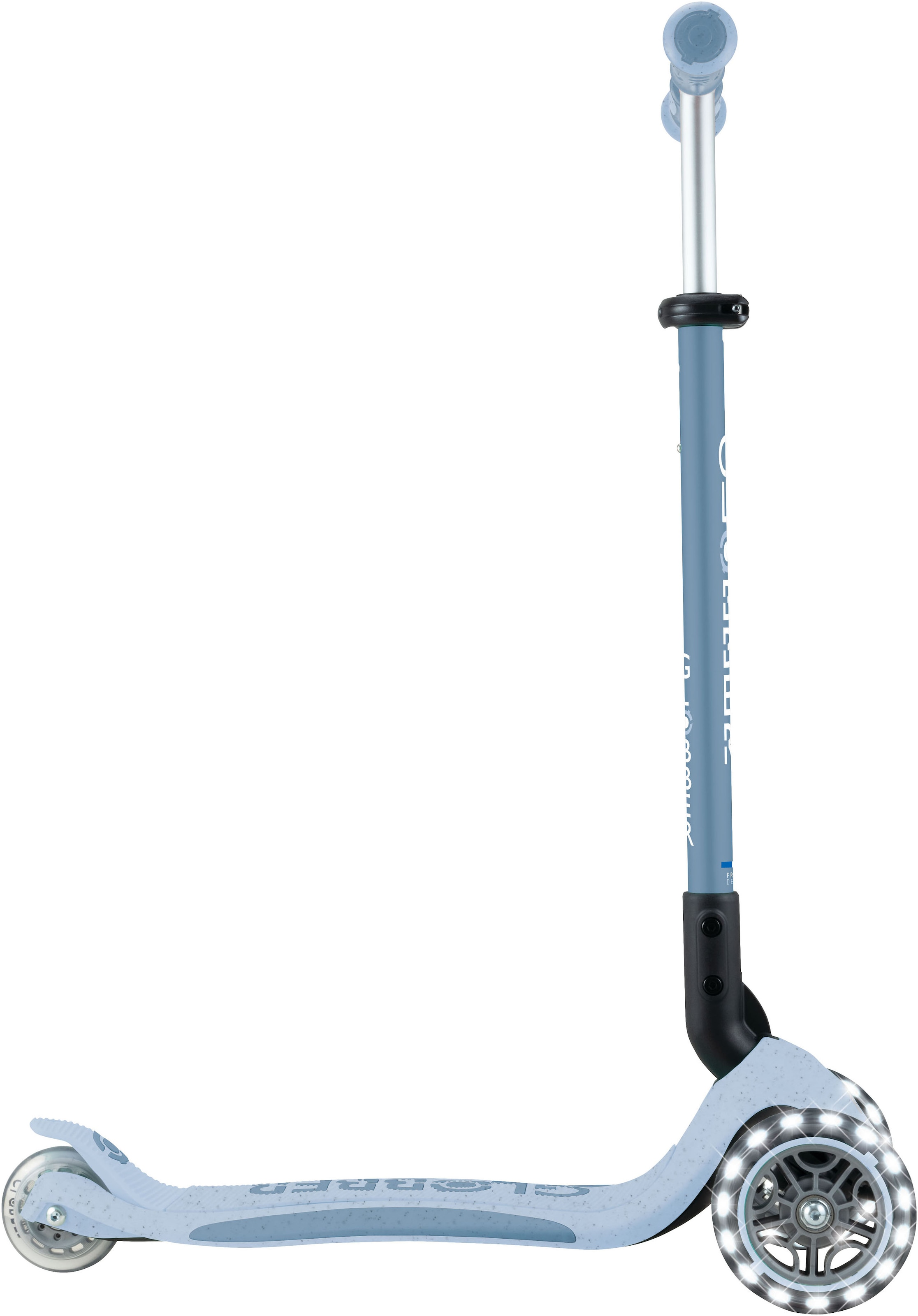 Globber Tretroller »GO-UP DELUXE LIGHTS ECO 360, mit Leuchtrollen« Aufsitzrad mit Schubstange, Laufrad und Scooter