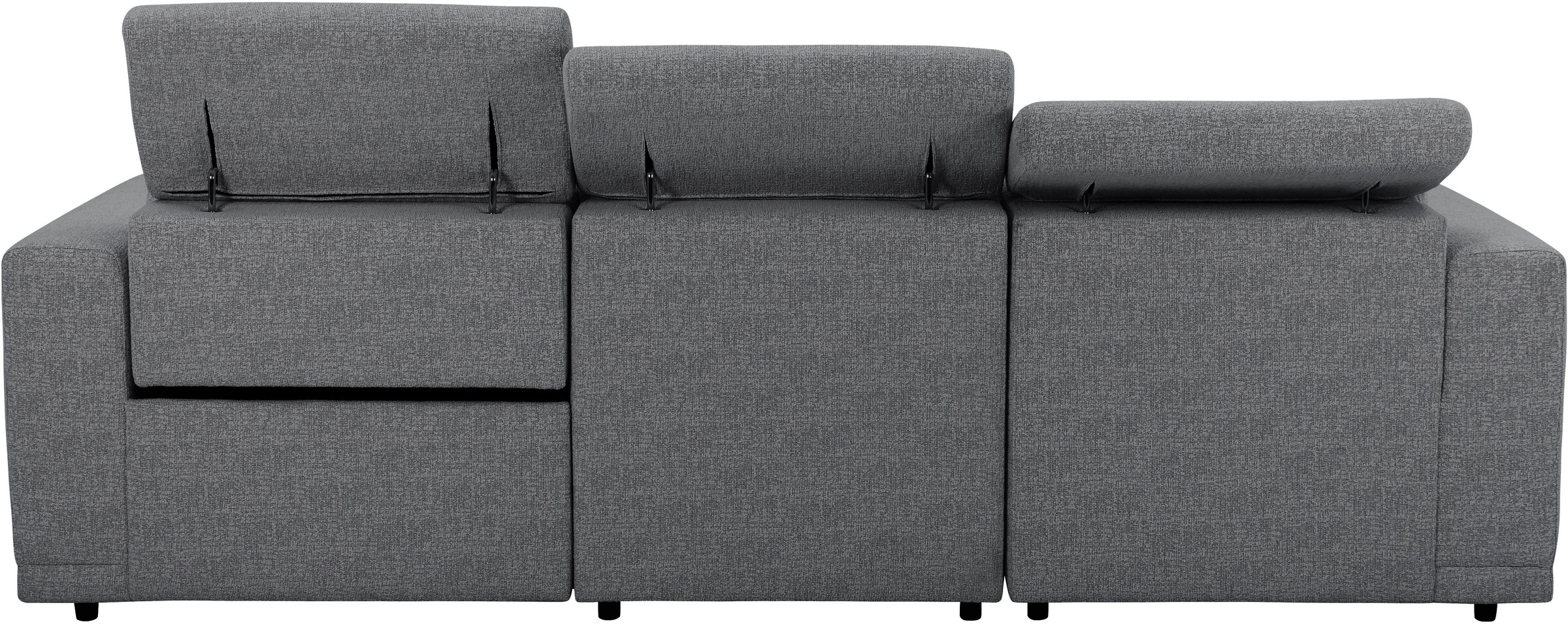 OTTO home Ecksofa »LEOO« mit USB A/C-Anschluss. Federkern, verstellbaren Kopfstützen, Webstoff