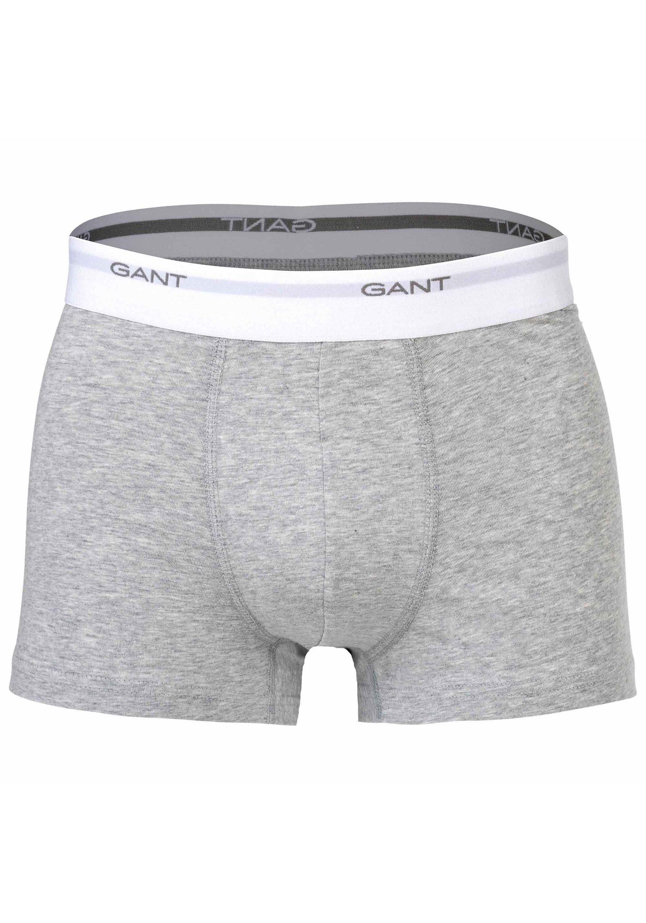 Boxershorts GANT "Boxershort 3er Pack", Herren, Gr. L, bunt (schwarz, grau, weiß), Obermaterial: 95% Baumwolle CO. 5% Elasthan EL., Unterhosen 4