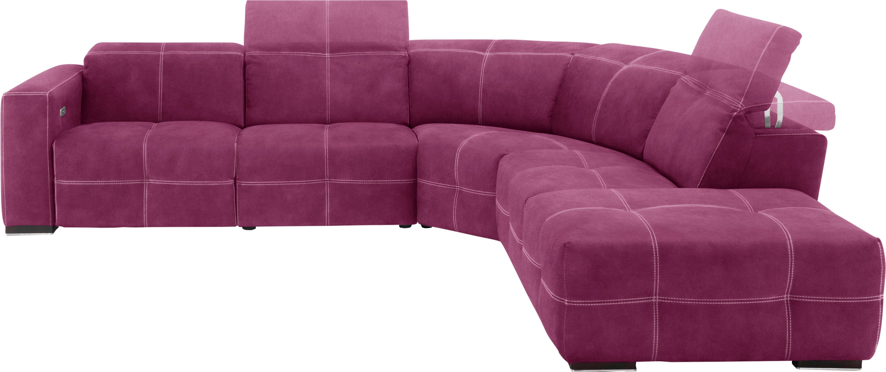 Egoitaliano Ecksofa "Sauvanne, Designsofa der Extraklasse, elegant und bequem, L-Form" wahlweise mit elektrischer Relaxfunktion, Kopfteilverstellung