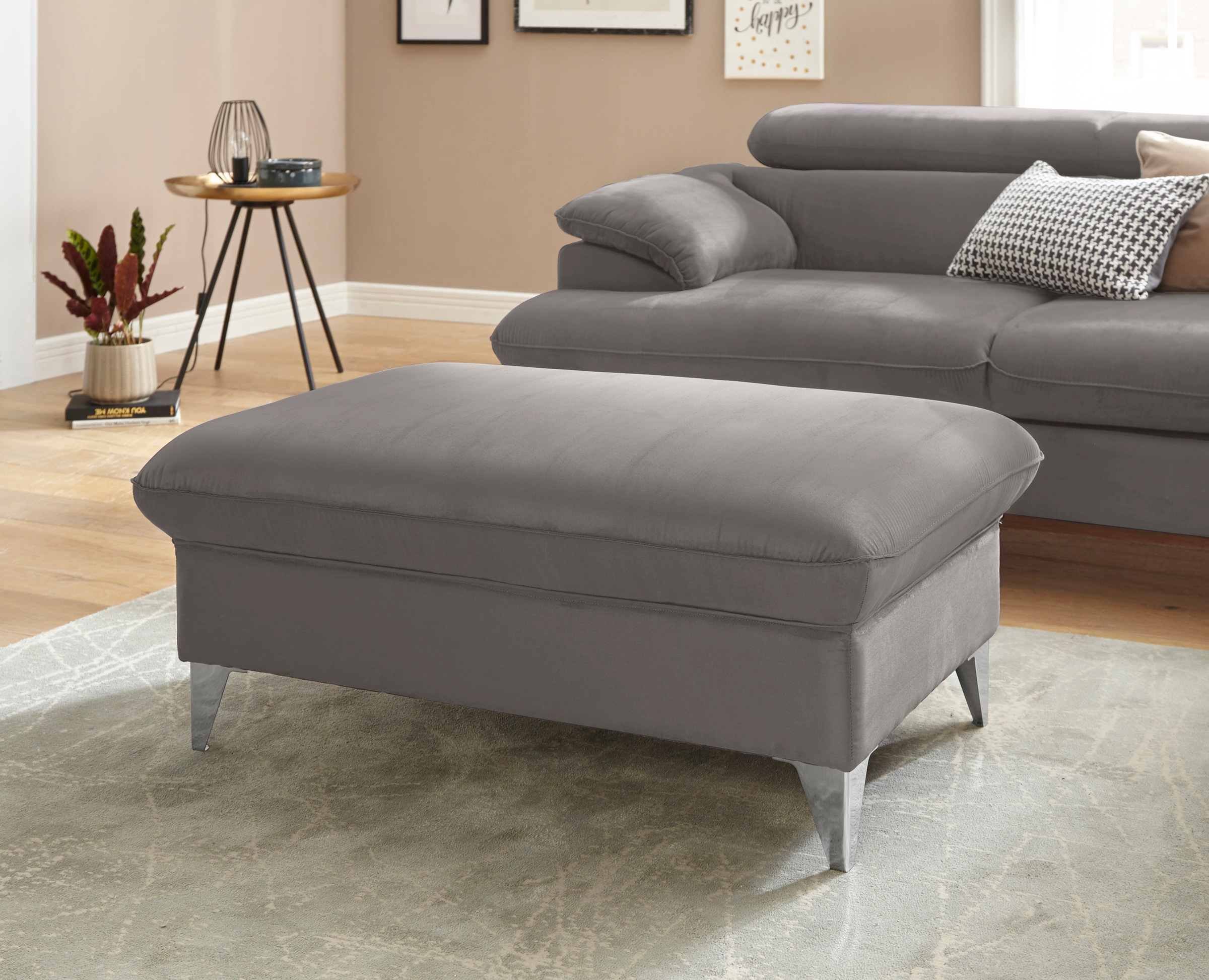 COTTA Polstergarnitur »Caluso L-Form«, (2 tlg.), Set bestehend aus: Ecksofa mit Kopfteilverstellung & Hocker