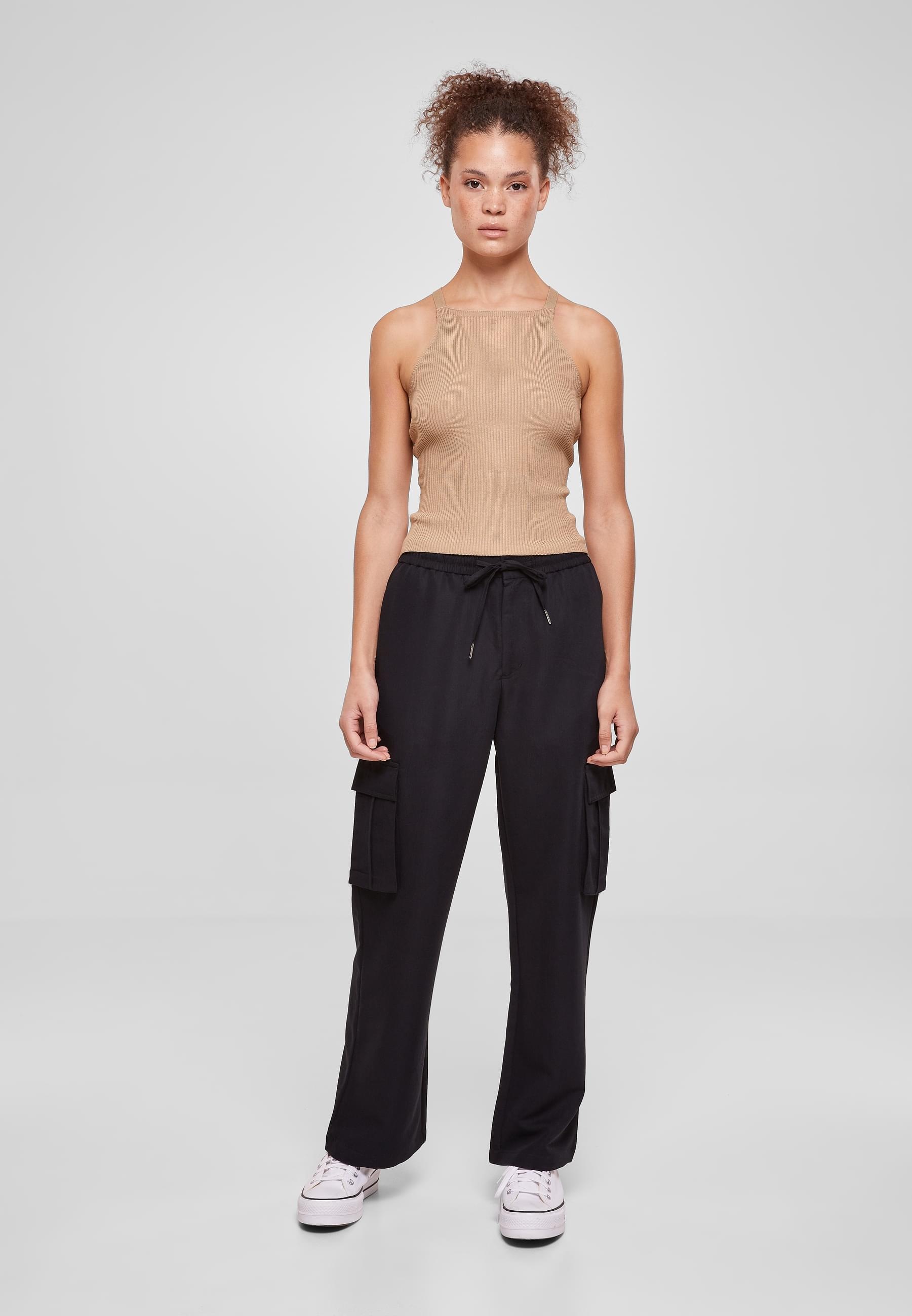 URBAN CLASSICS Muskelshirt »Urban Classics Damen Ladies Rib Knit Crossed Back Top«, (1 tlg.)