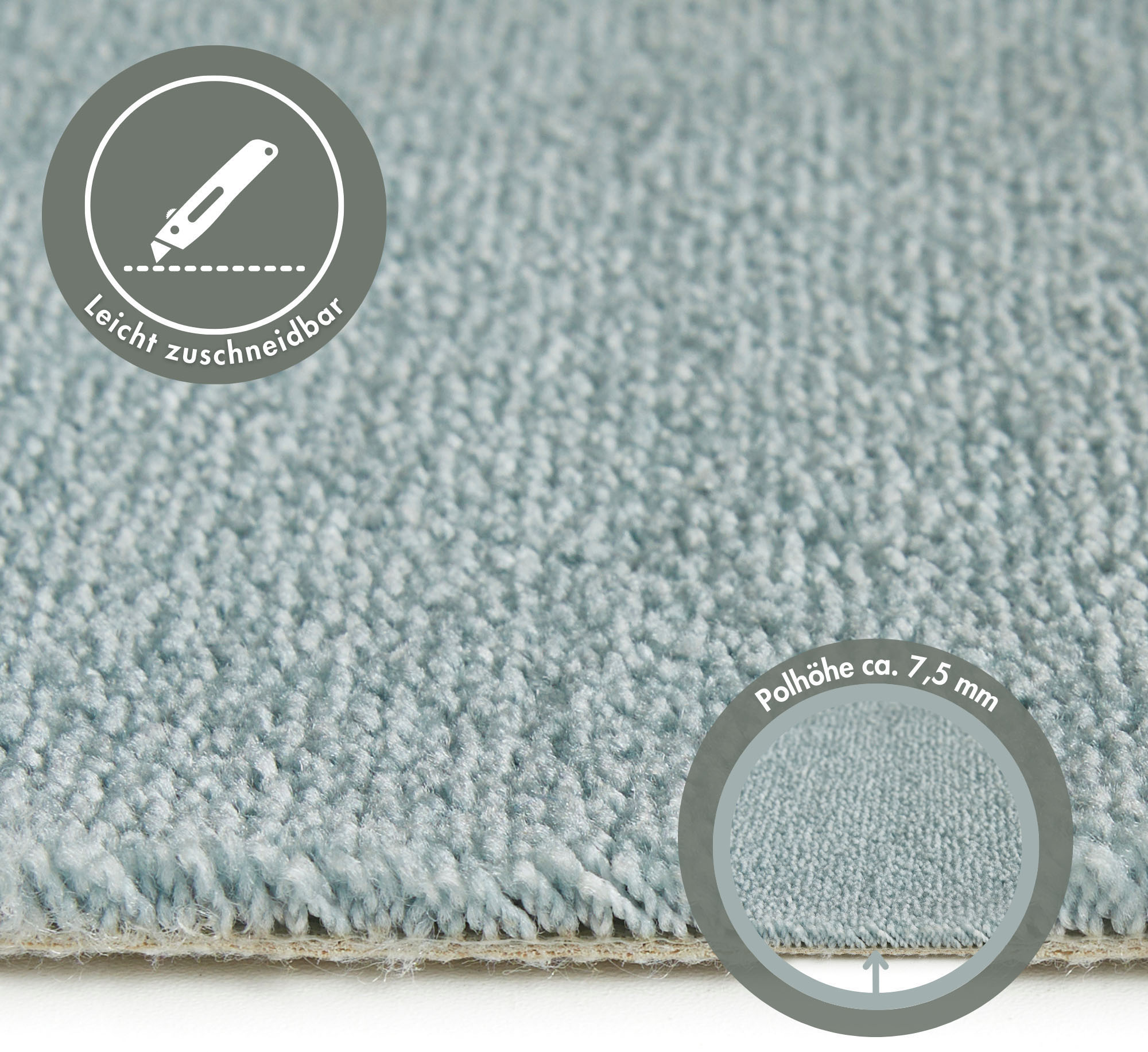 Thumbnail - Andiamo Teppichboden "Levin, Velours, Made in Belgium", rechteckig, 10 mm Höhe, Uni Farben, Breite 400 cm oder 500 cm, w...