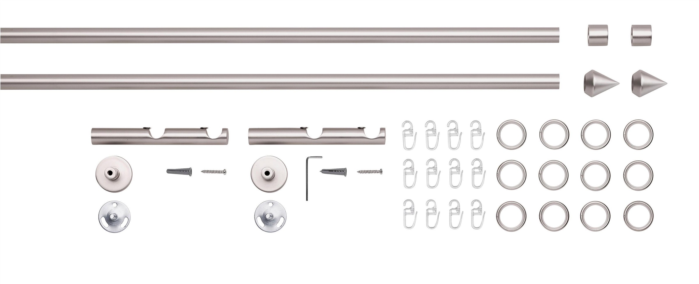 Good Life Gardinenstange "PUNTA" Ø 16 mm 2 läufig-läufig Fixmaß mit Ringen günstig online kaufen