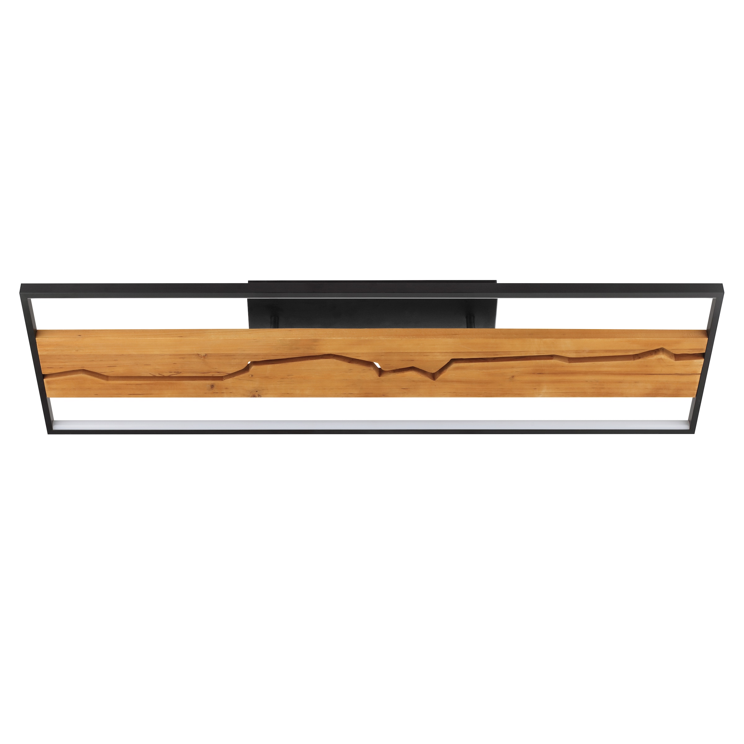 Brilliant LED Deckenleuchte »Thunder« LED-Modul 1 Stk. Warmweiß 100 x 30 x 13,5 cm, 6000 lm, 3000 K, Metall u. Holz, schwarz/braun