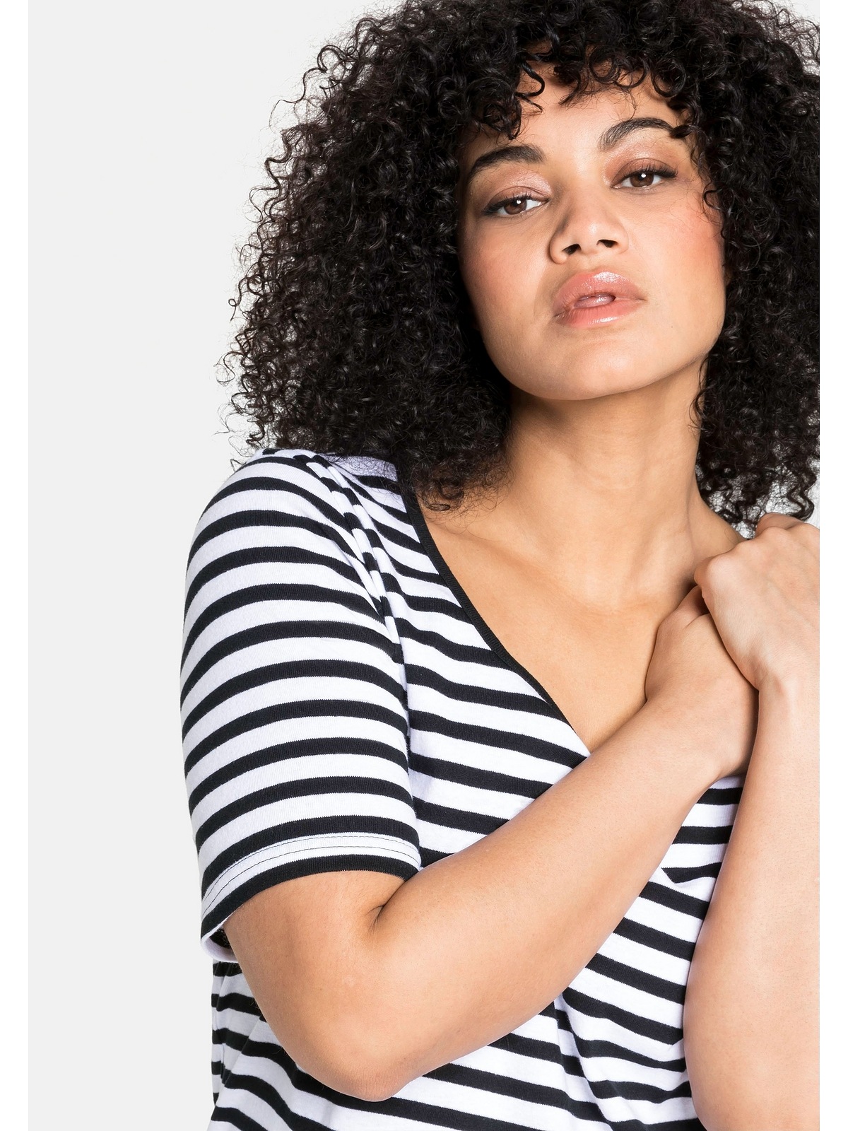 Sheego T-Shirt »Große Größen«, mit garngefärbtem Ringel, aus Rippware