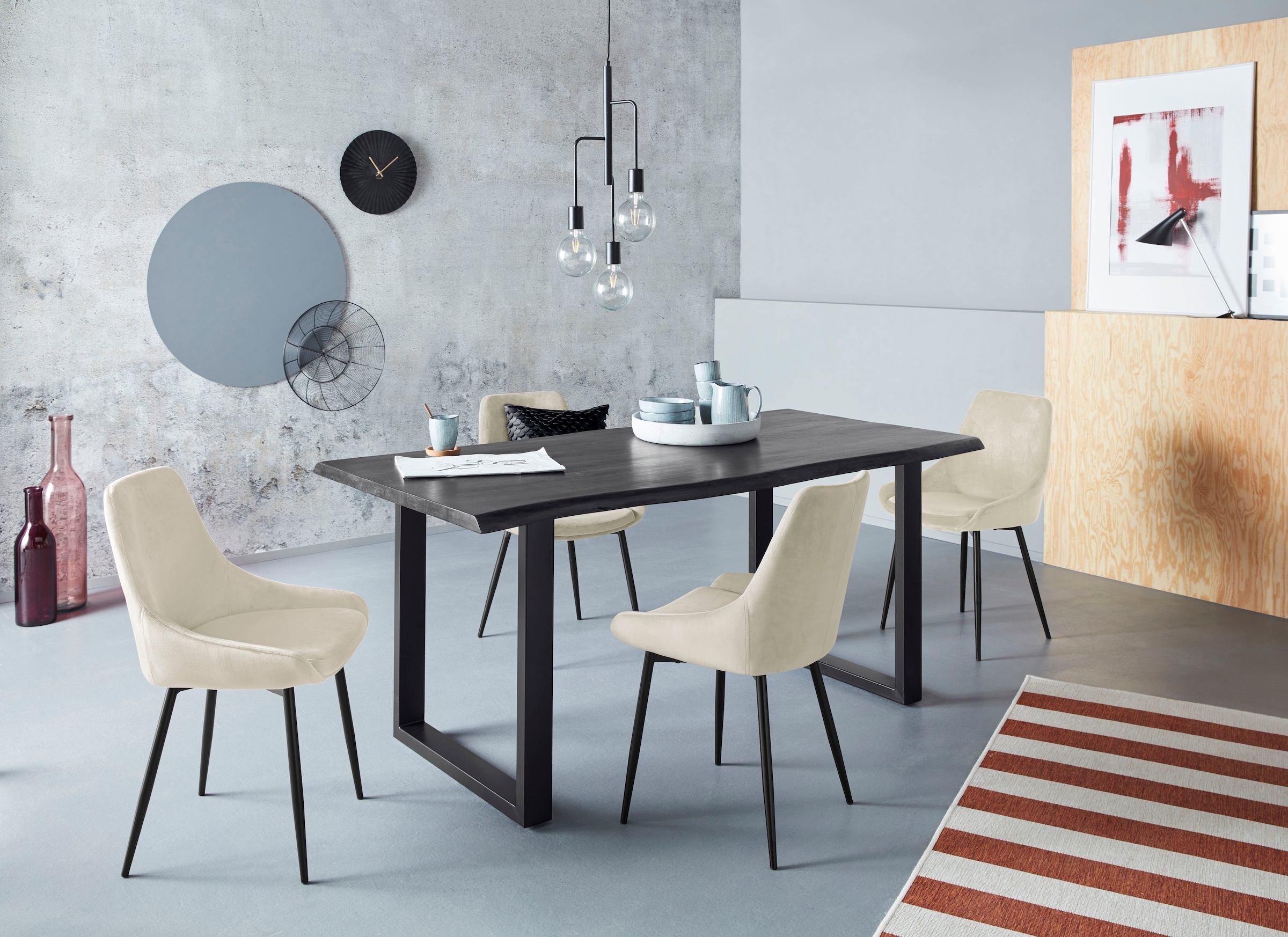 INOSIGN Esszimmerstuhl "Niam, Polsterstuhl" () 2er Set, schwarze Metallbein günstig online kaufen