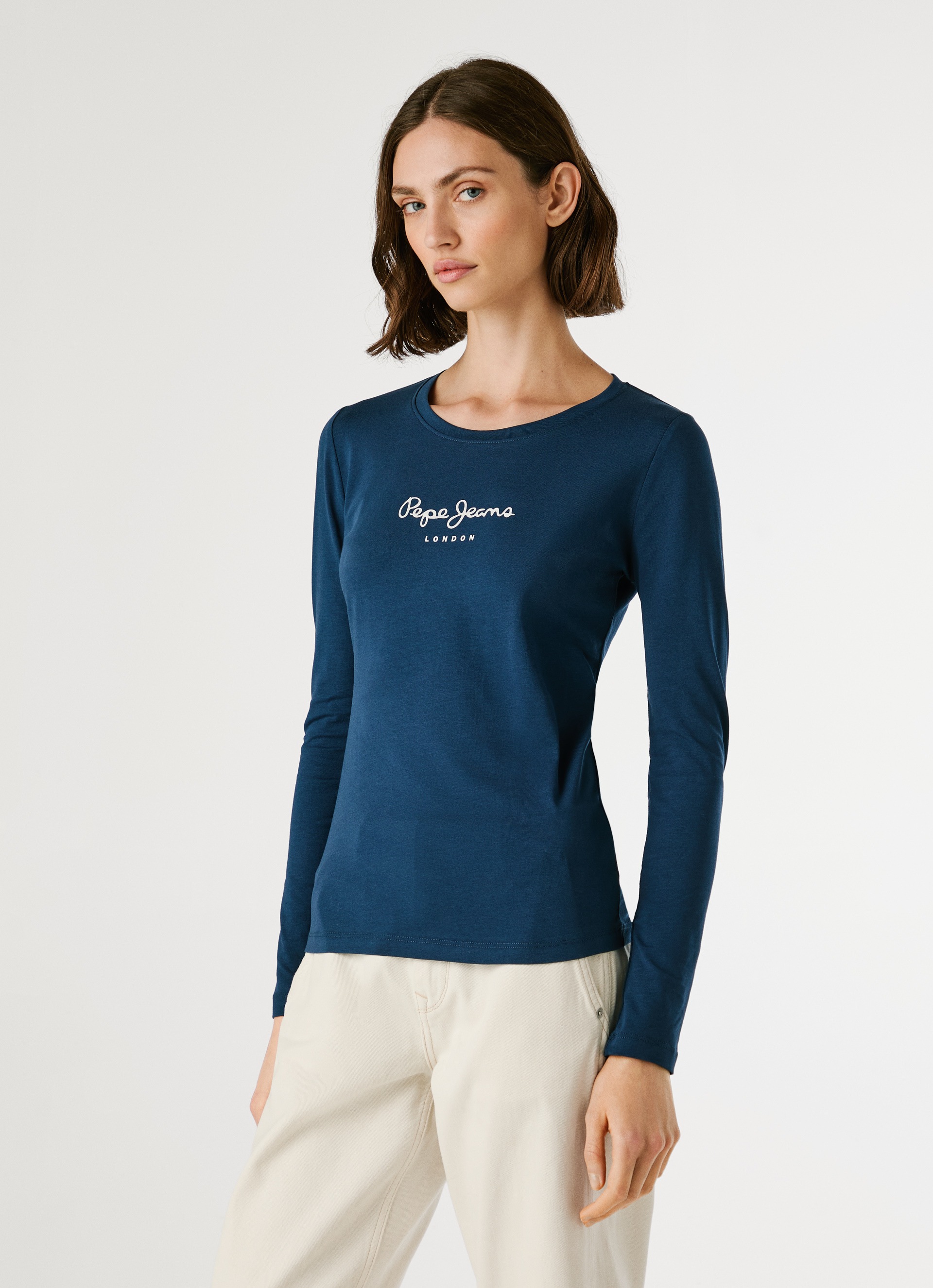 Pepe Jeans Langarmshirt "NEW VIRGINA L/S" mit Logo-Print günstig online kaufen