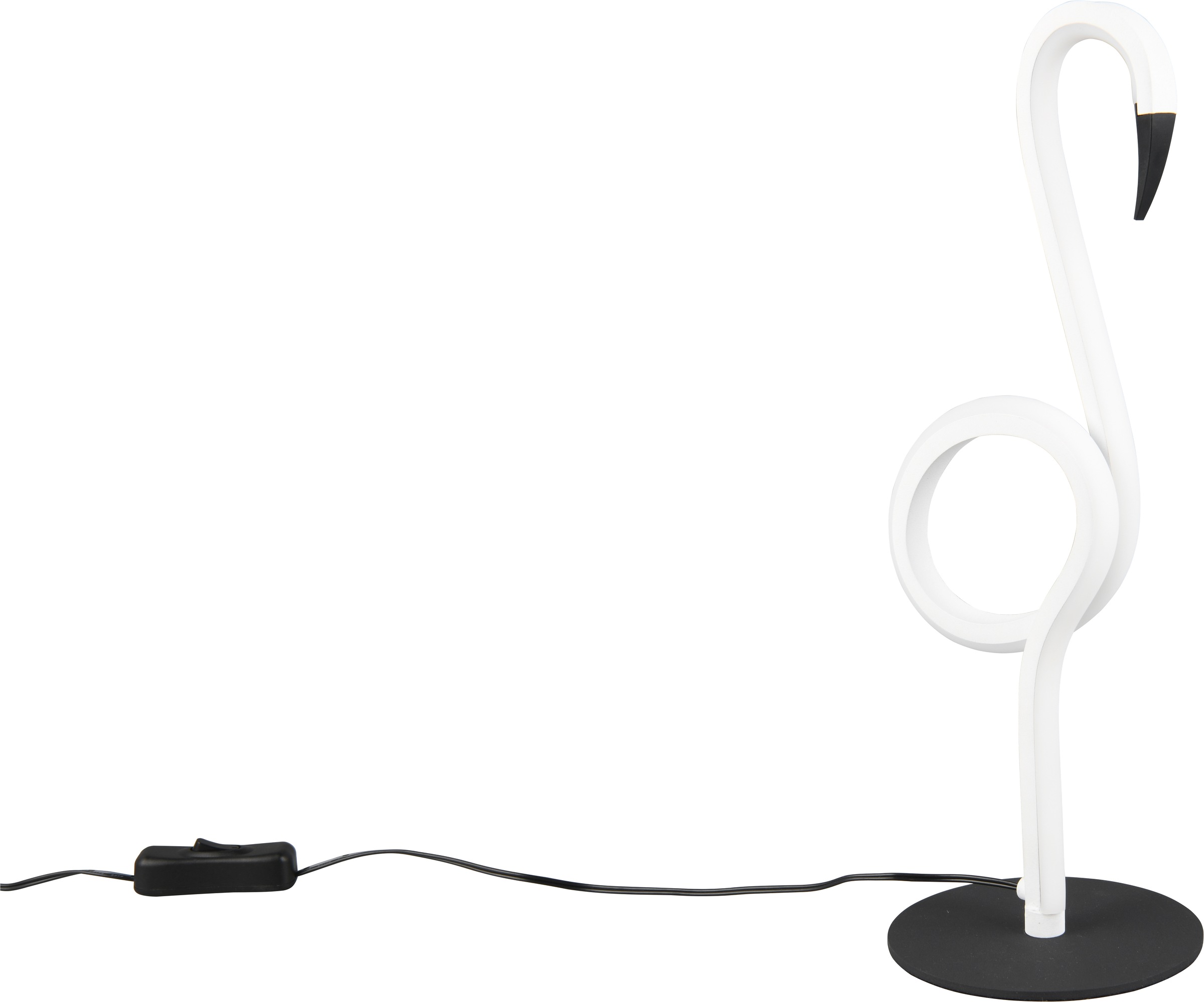 REALITY Leuchten LED Tischleuchte »INGO, LED Tischlampe in Flamingo Form, 6W 550 Lumen 300K warmweiß« LED-Board 1 Stk. Warmweiß Flamingo Lampe mit Schnurschalter, Höhe 35 cm Ø 12 cm Tiefe 14,5 cm