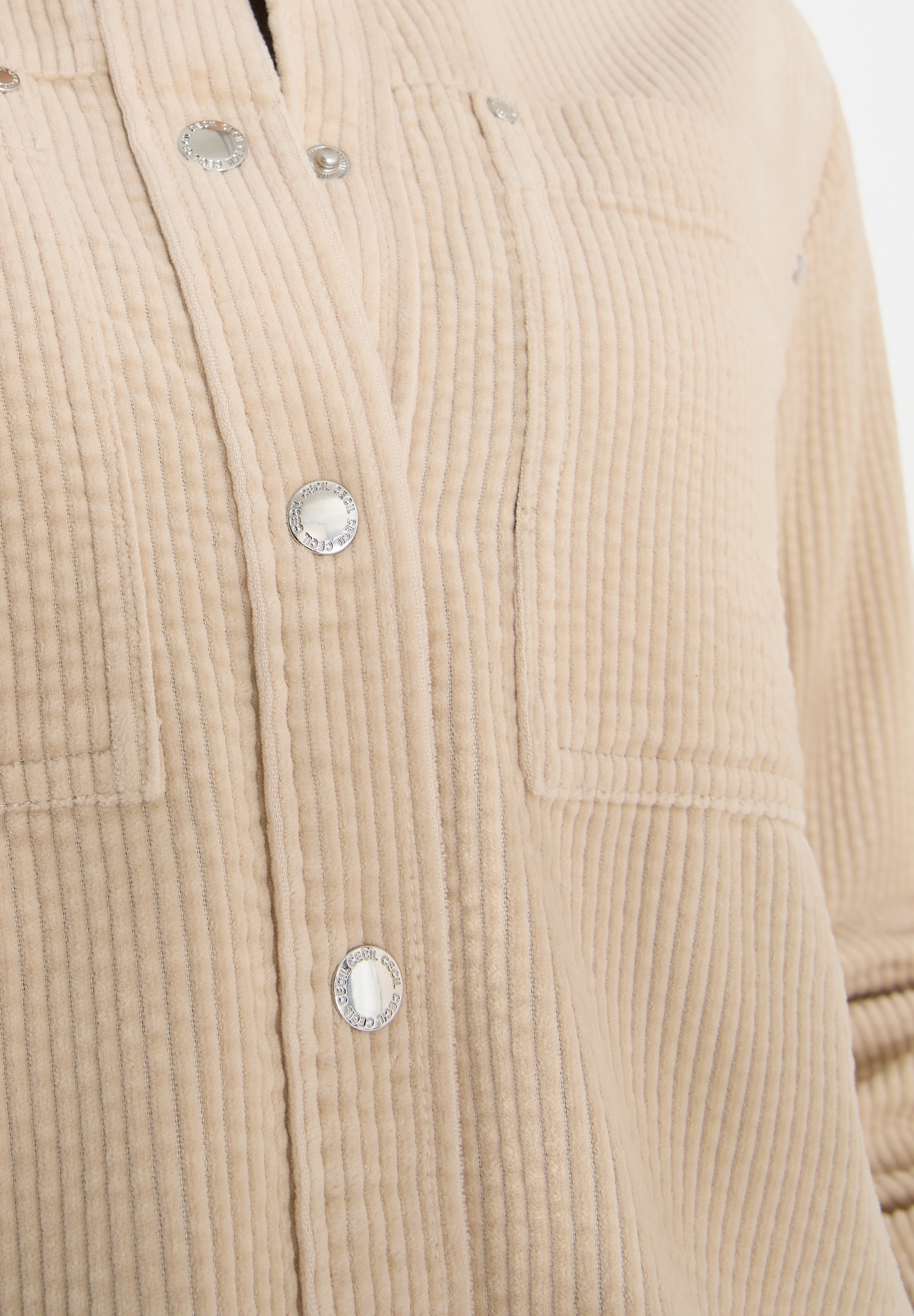 Cecil Blusenjacke ohne Kapuze Overshirt mit Knopfleiste, Cord