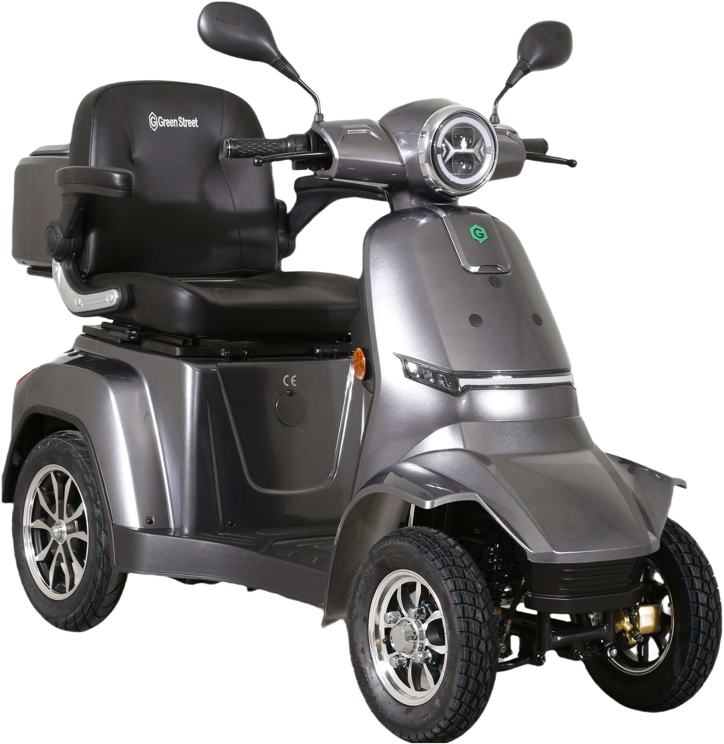 GREENSTREET Elektromobil "E-Mover Deluxe", B:72cm H:105cm L:169cm, grau, Elektromobile, mit 60V/26Ah Li-Ion-Akku, inkl. Topcase