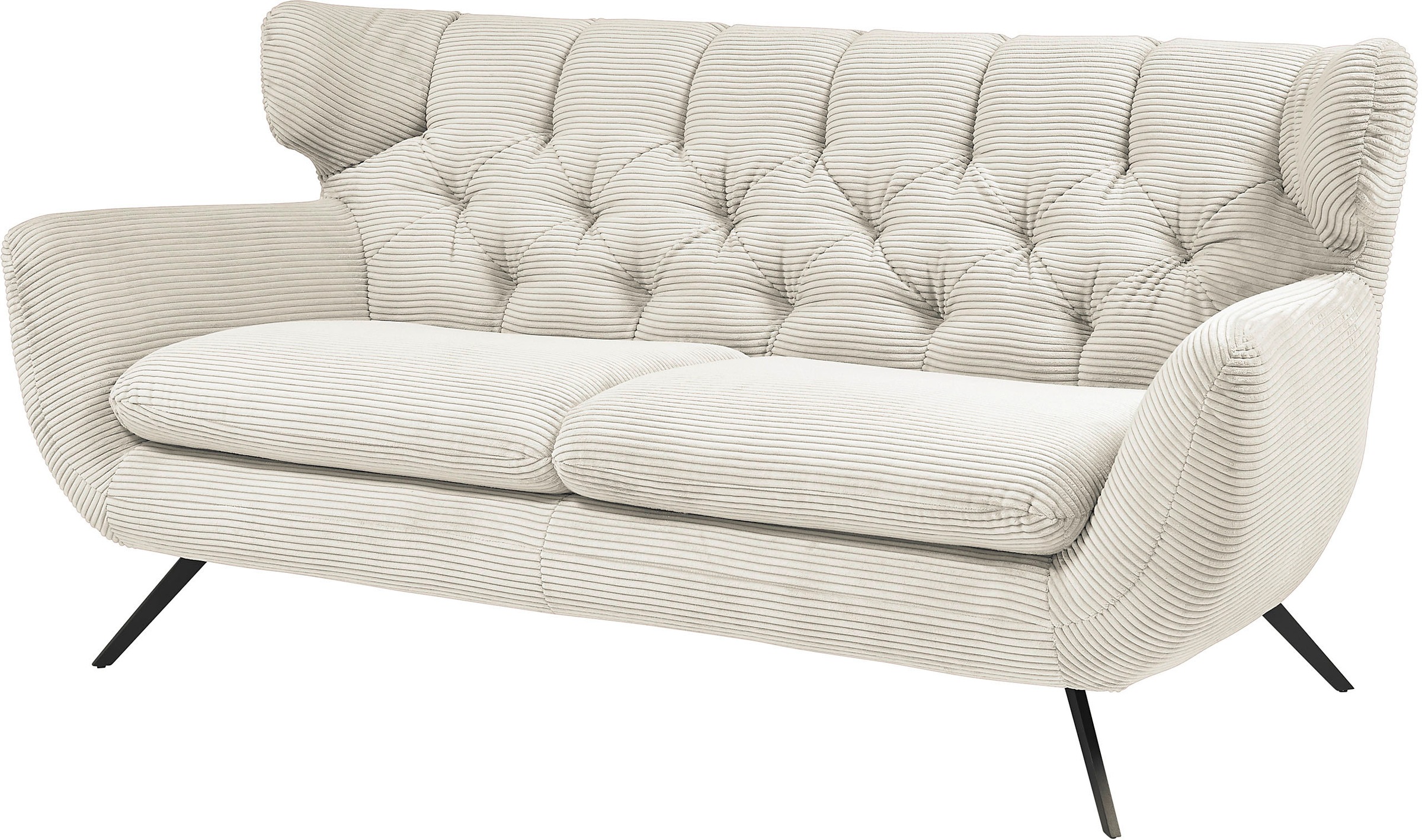 3C Candy 2,5-Sitzer "Beatrice, extravagantes Megasofa, bequem, Küchensofa, Breite 200cm" mit Rückensteppung im Rautenmuster, in Samt Optik oder in Breitcord