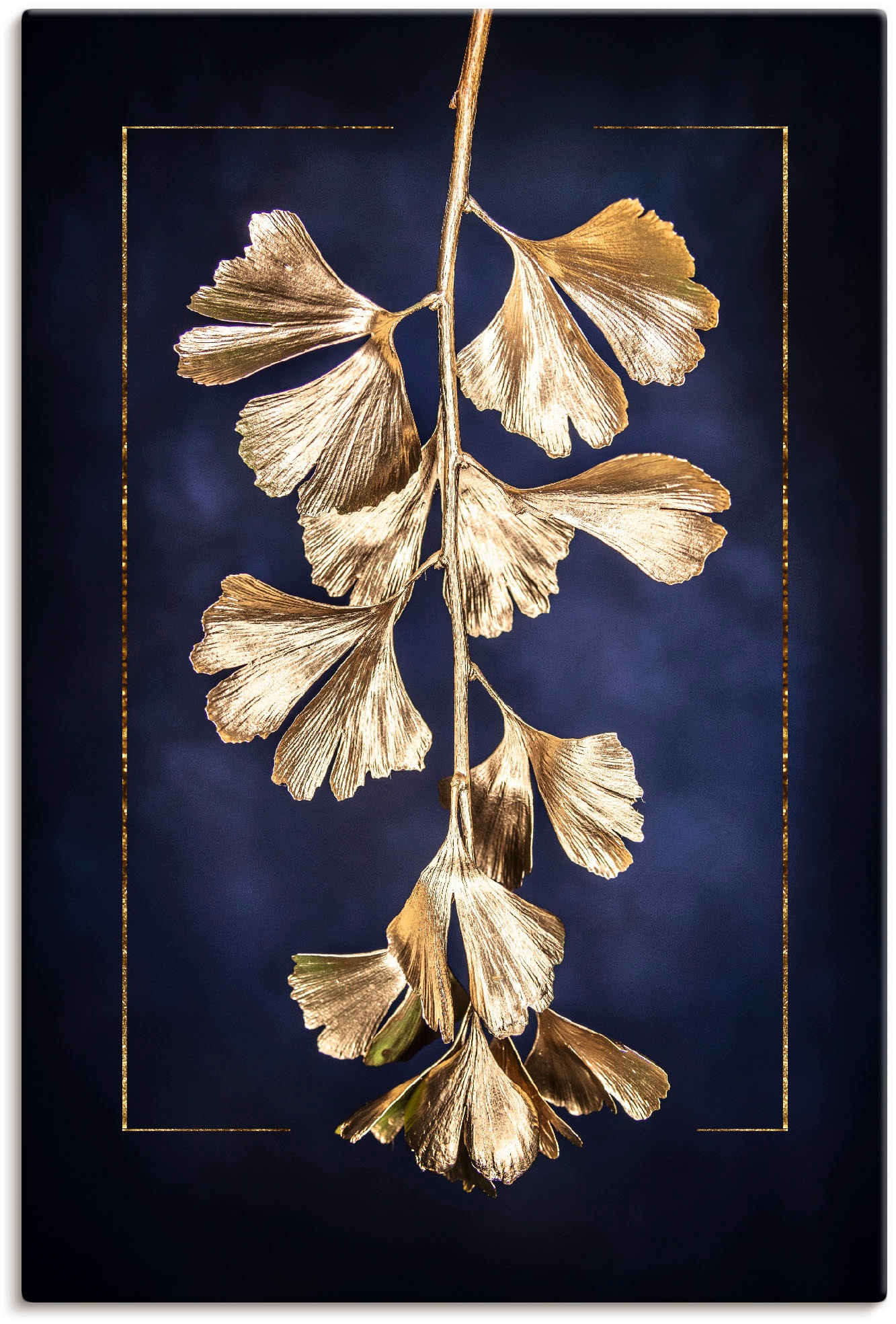 Artland Wandbild "Goldener Gingko", Blätterbilder, (1 St.), als Leinwandbild, Poster in verschied. Größen