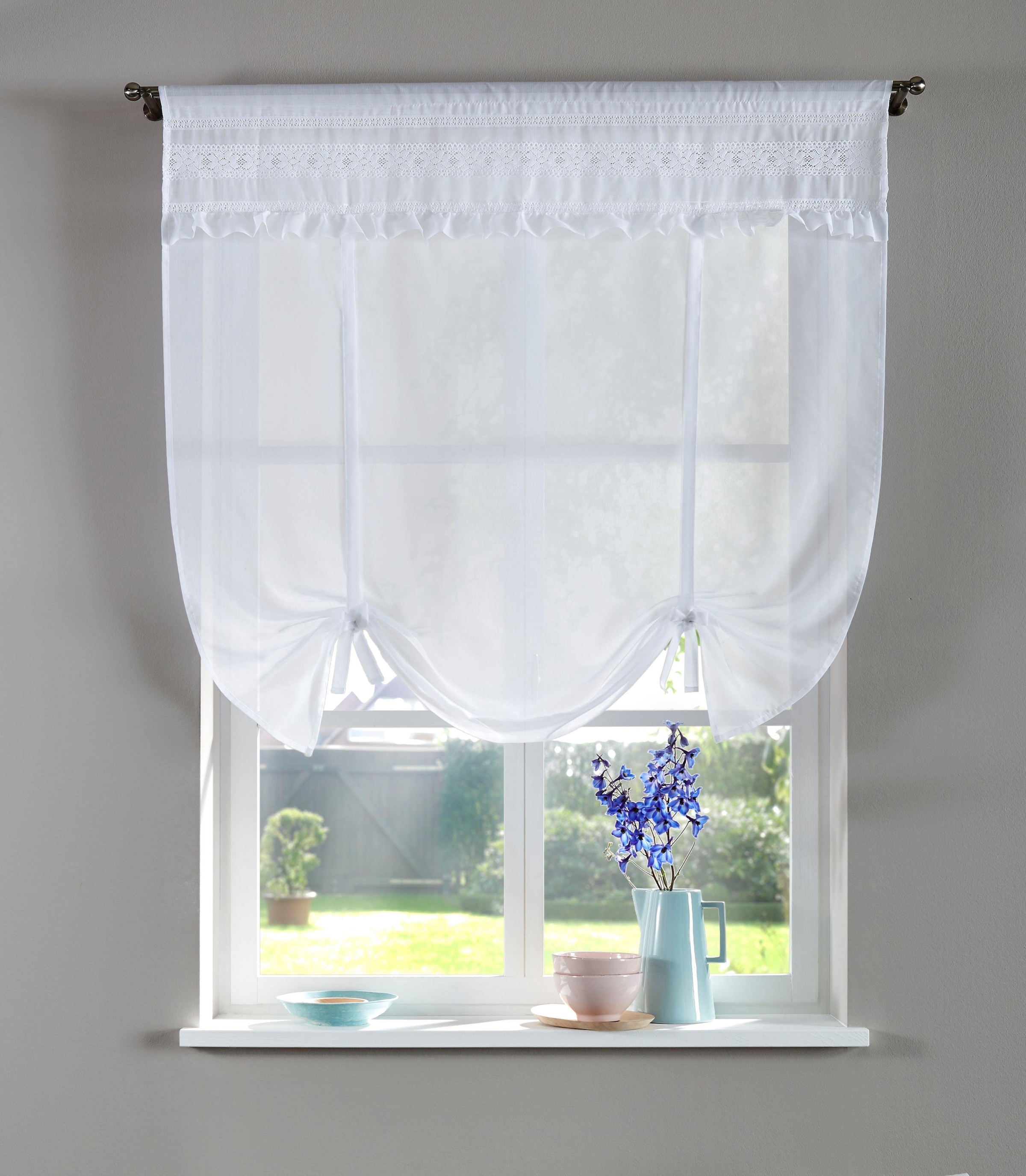 Home affaire Bindegardine "LISA" Stangendurchzug 1 Stk. tlg. transparent, B günstig online kaufen