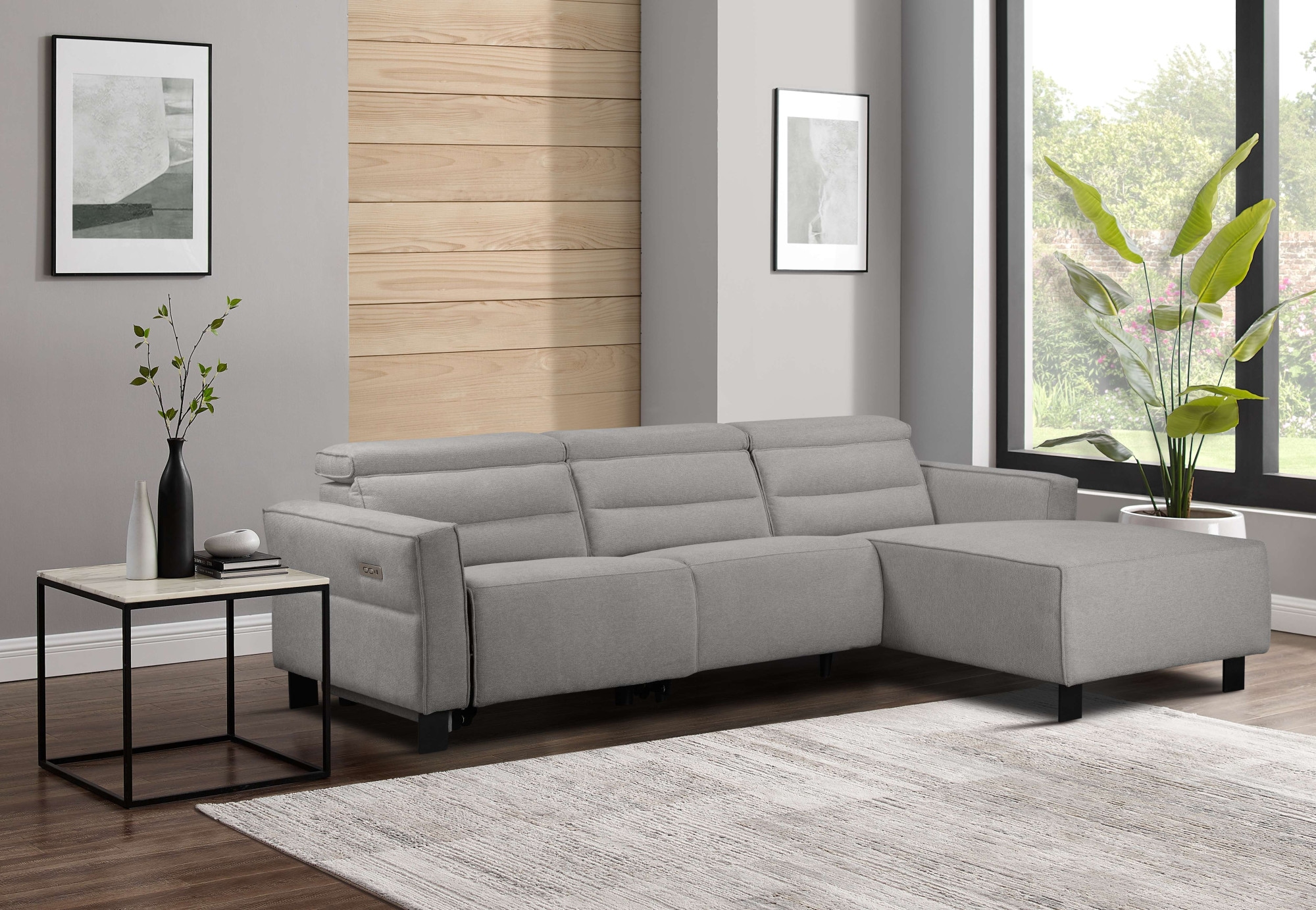 Places of Style Ecksofa »Carpari, L-Form, 263 cm, manuelle o. elektrische Relaxfunktion,«, USB A/C und Kopfteilverstellung