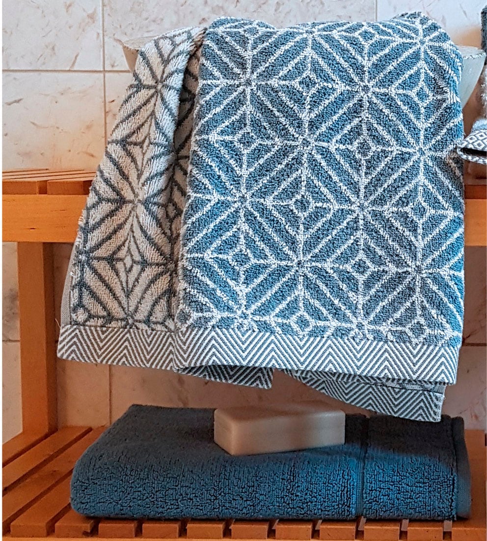 Handtücher in St.), Saum, BAUR (2 mehrfarbig gewebtem hergestellt Österreich frottier kaufen »Design | Rauten«, framsohn