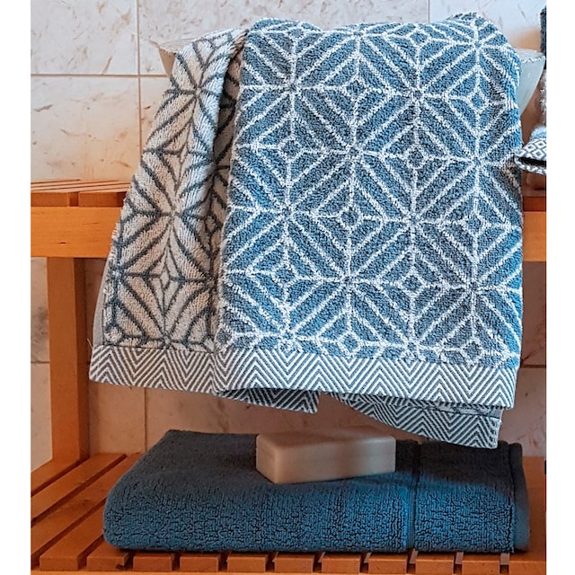 framsohn frottier Handtücher »Design Rauten«, (2 St.), mehrfarbig gewebtem  Saum, hergestellt in Österreich kaufen | BAUR