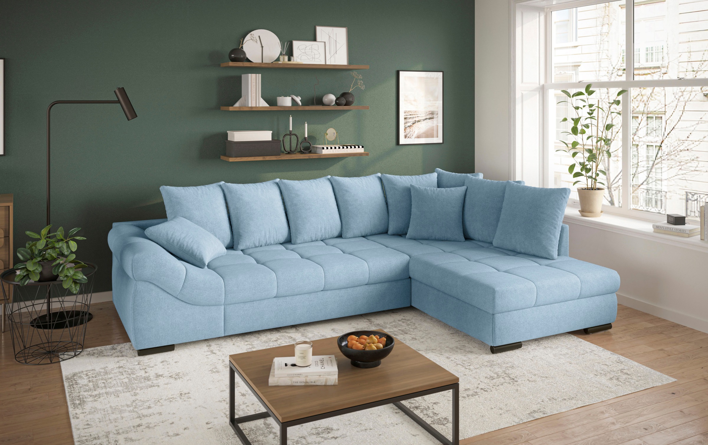 Mr. Couch Ecksofa "Pietro, L-Form, mit Bett, wahlweise mit Kaltschaum" mit günstig online kaufen