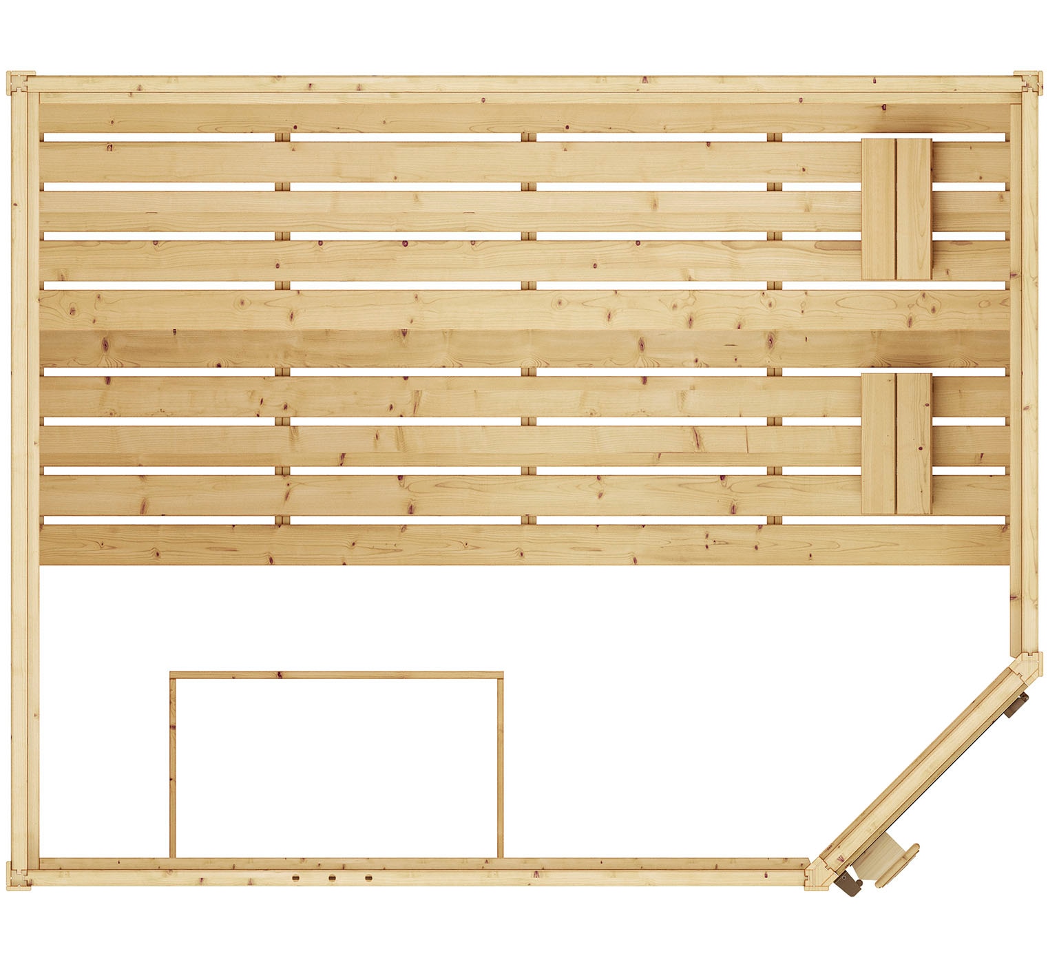 weka Sauna »Massivholzsauna VALIDA Eck 3«, Blockbohlen, moderne Ganzglastür