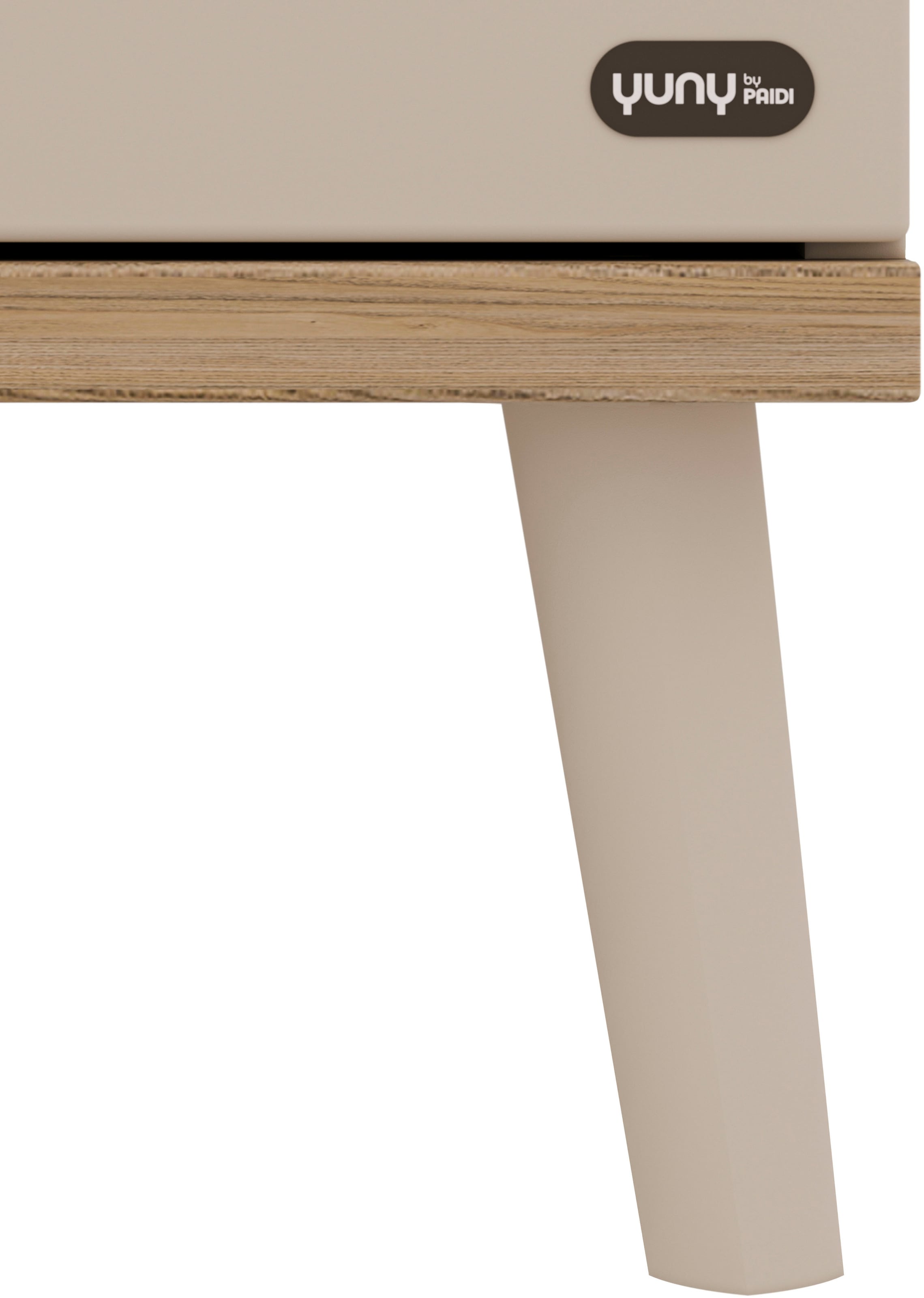 YUNY by PAIDI Babymöbel-Set »HAZEL, 3-teiliges Babyzimmer in Beige, modernes Komplettset« Spar-Set, 70x140cm Babybett, Kleiderschrank 3-türig, Wickelkommode inkl. Aufsatz, 3 tlg. Kinderzimmer, Soft-Close-Funktion, Mitwachsendes Bett inkl. Lattenrost