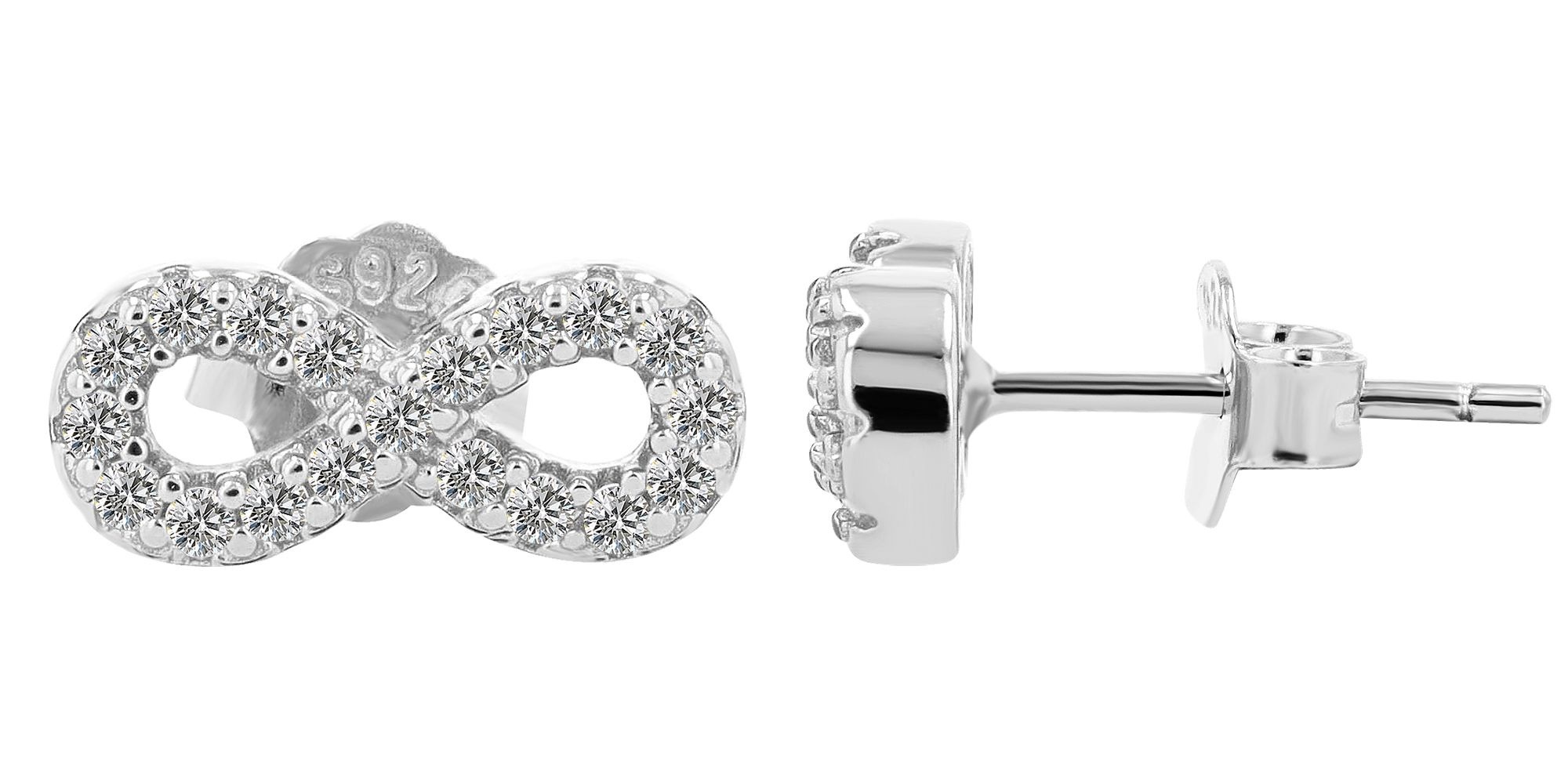 Adelia´s Paar Ohrhänger »Damen Ohrringe – Ohrstecker Unendlichkeitszeichen aus 925 Silber« Ideal als Geschenk für besondere Anlässe