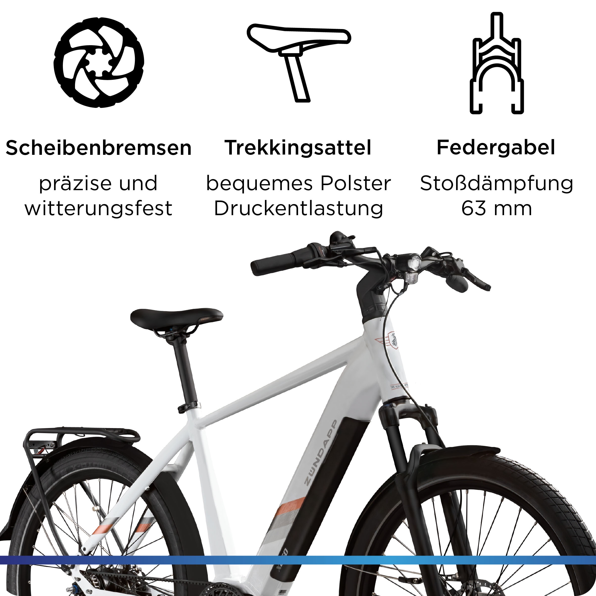 Zündapp E-Bike »X850«, 7 Gang, Mittelmotor 250 W
