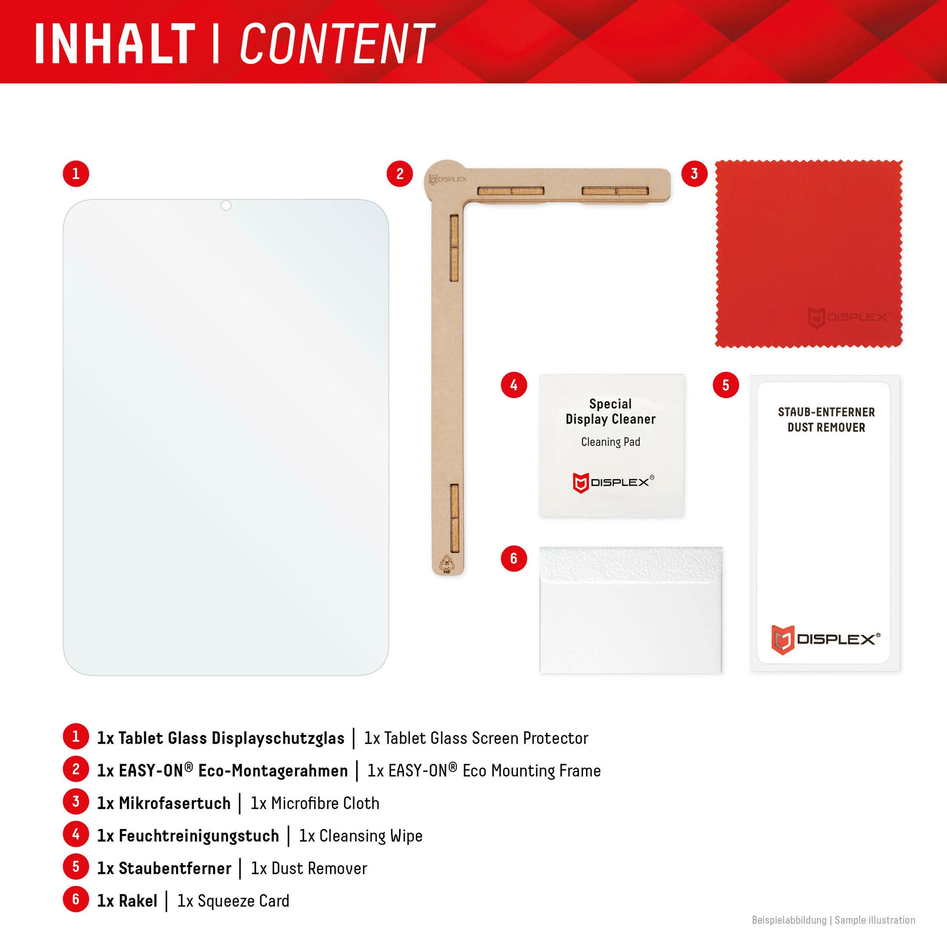 Displex Displayschutzfolie »Tablet Glass«, für Apple iPad Pro 12,9" (2024), Displayschutz, Bildschirmschutz, kratz & stoßfest, einfaches Anbringen