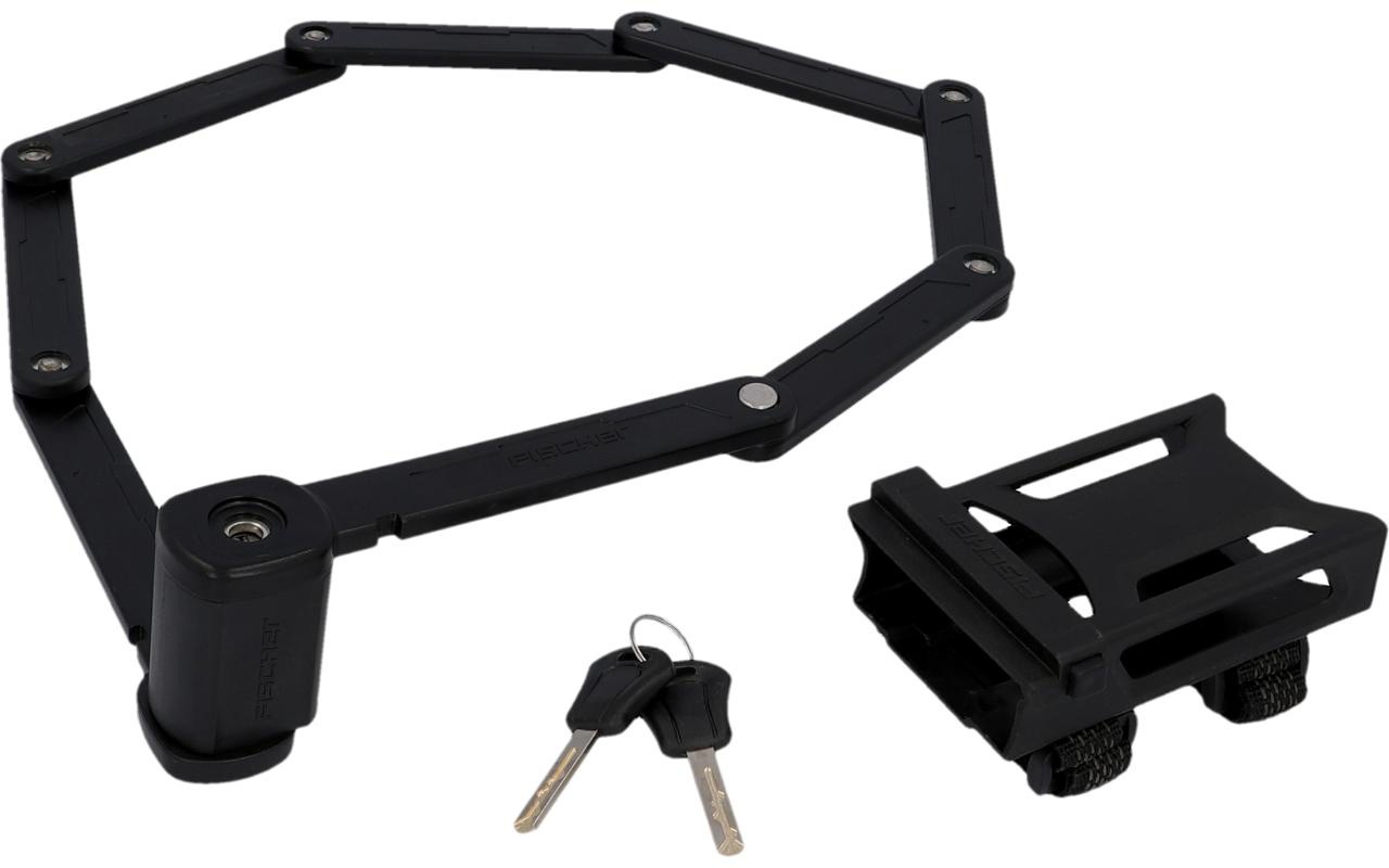 FISCHER Fahrrad Faltschloss "Faltschloss 110cm XL mit Halter" 3 Stk. tlg.