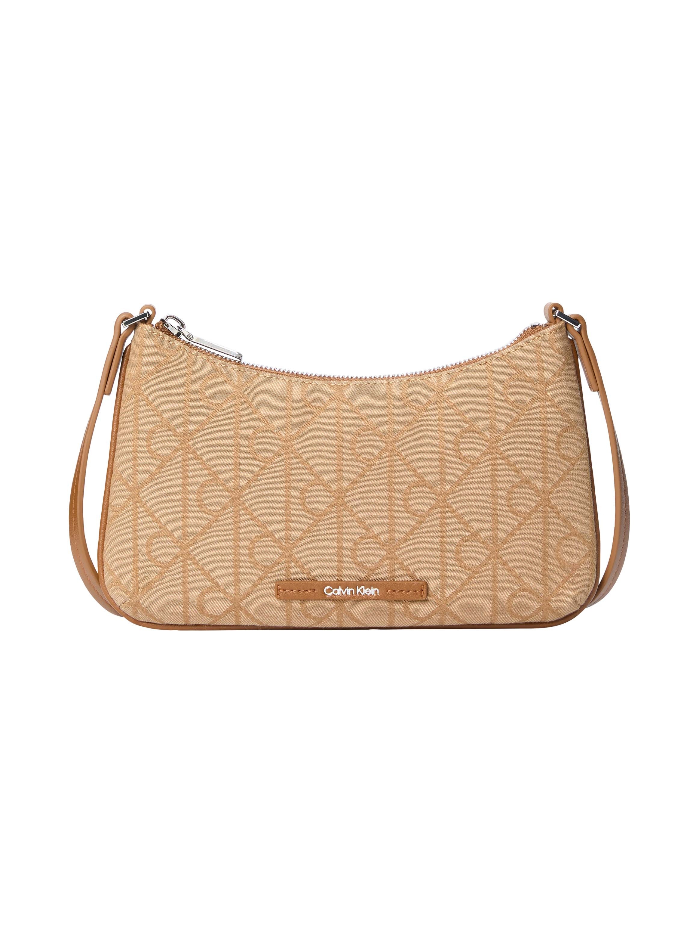 Calvin Klein Mini Bag "EMBLEM AOP JACQUARD CONV MINI BA" Umhängetasche, kleine Damen Handtasche mit Logo-Musterung