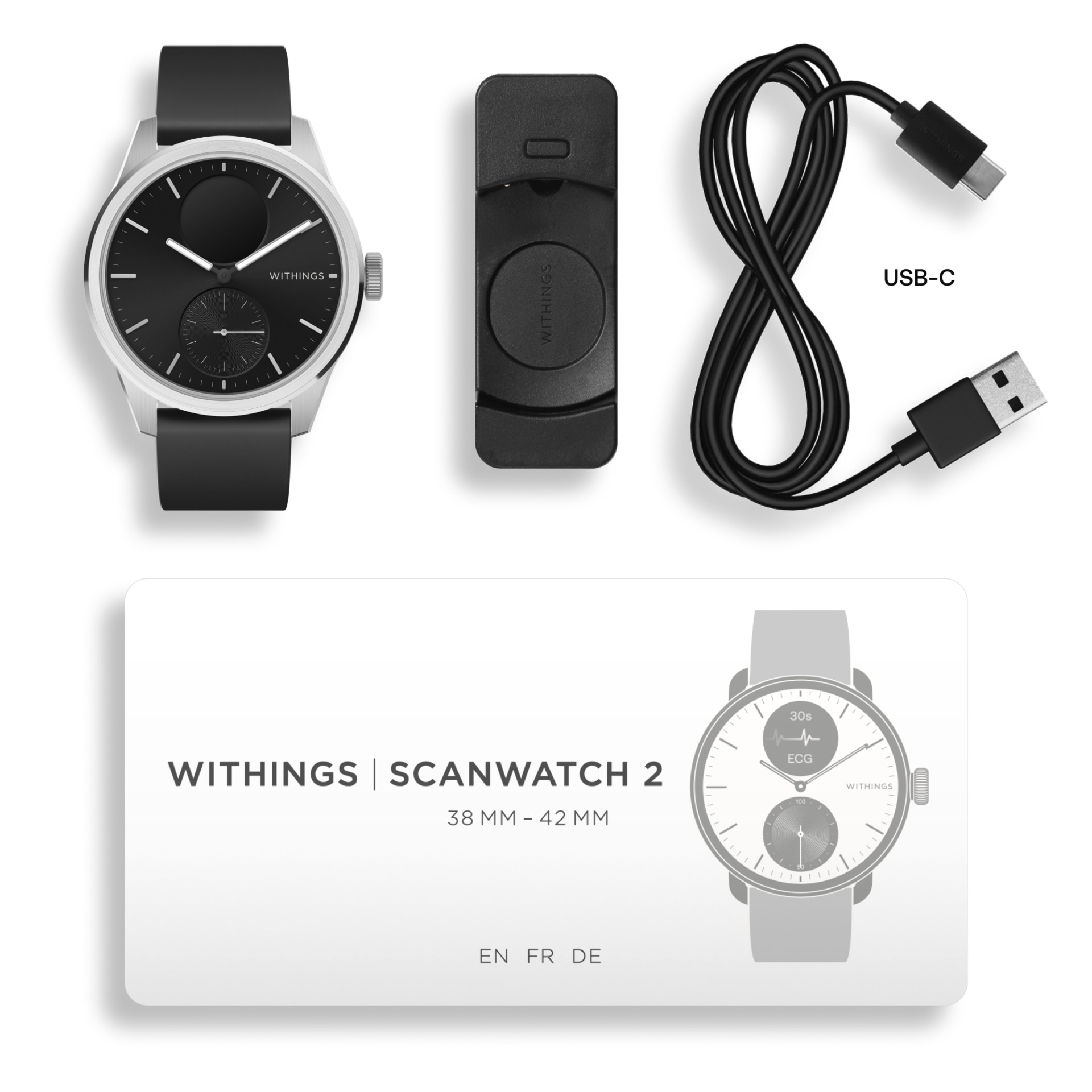 Withings Smartwatch »ScanWatch 2 (42 mm)«, (1,6 cm / 0,63 Zoll),)