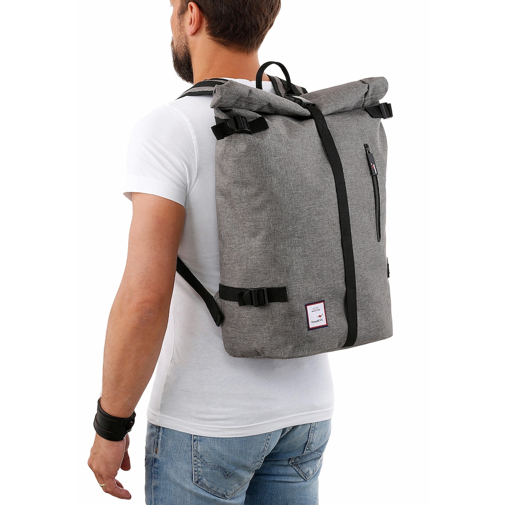 KangaROOS Cityrucksack, mit viel Stauraum und modischem Rolltop