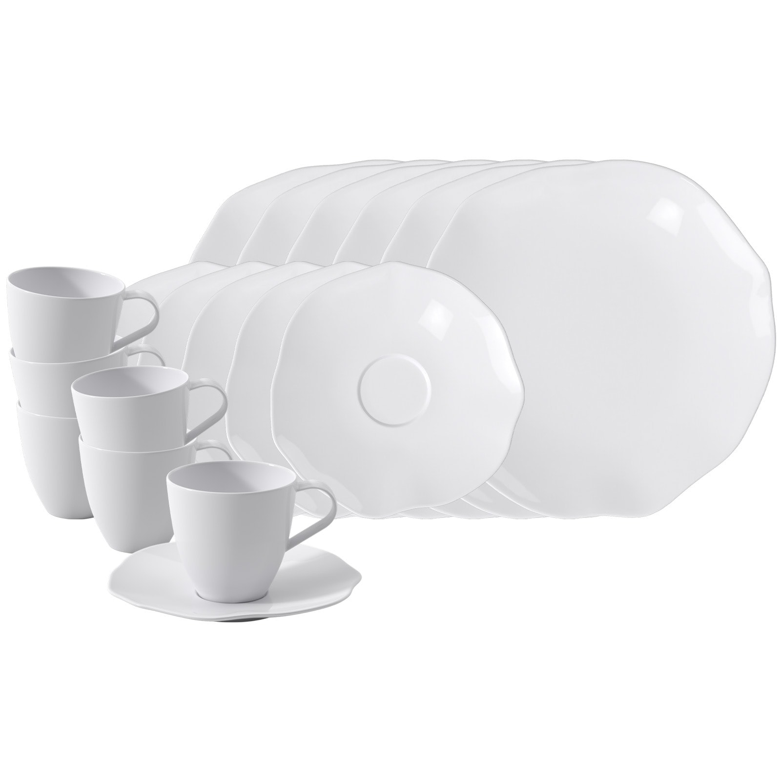Villeroy & Boch Geschirr-Set "Kaffeeservice Pura 18er Set weiß" Spülmaschinenfest, Mikrowellensicher
