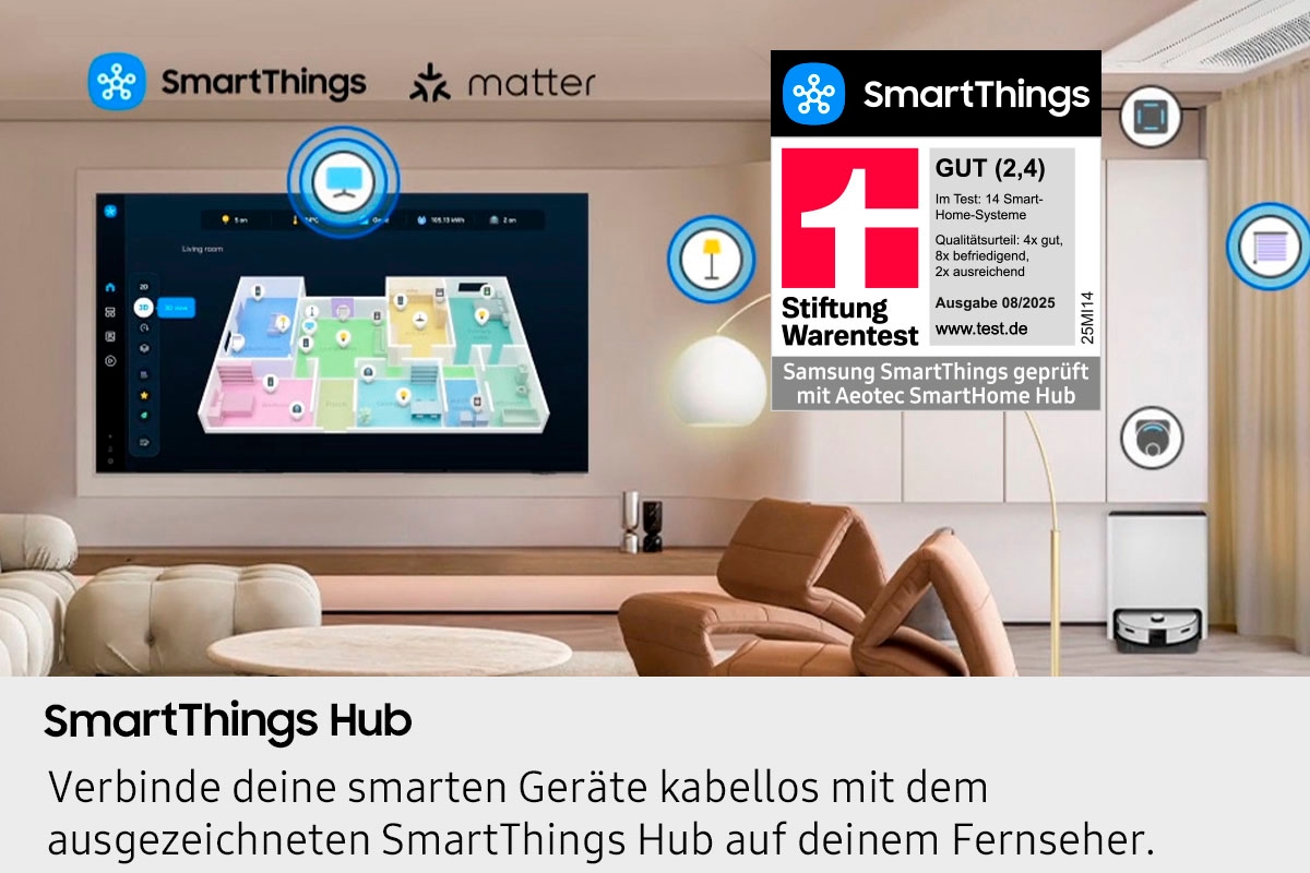 Samsung LED-Fernseher »GU55U7099FU«, 4K Ultra HD, Smart-TV, Crystal UHD, Q-Symphony, Dolby Surround Sound, Triple Tuner, Smart-Hub