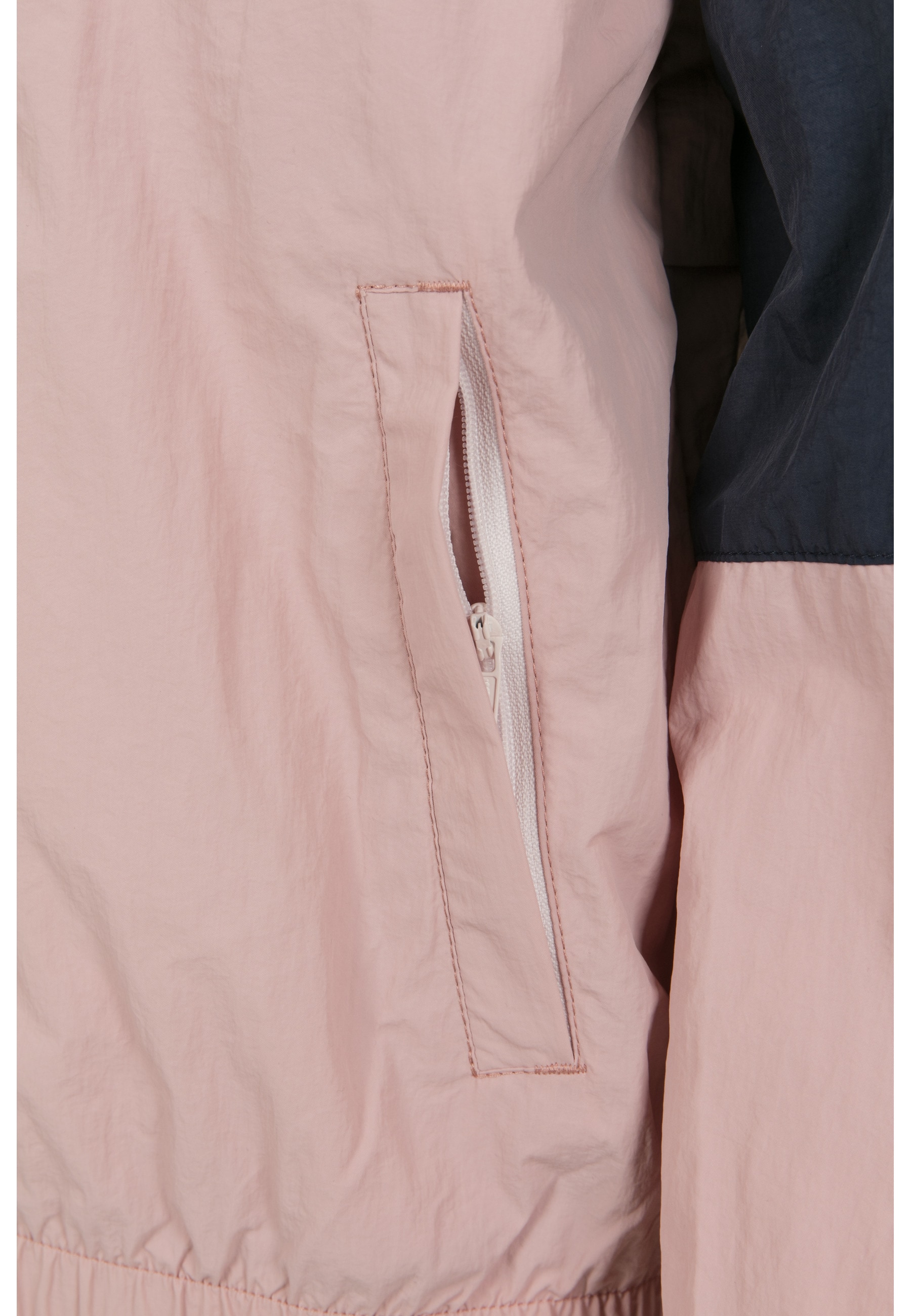 URBAN CLASSICS Allwetterjacke »Urban Classics Damen Ladies 3-Tone Crinkle Track Jacket« 1 Stk. tlg. ohne Kapuze