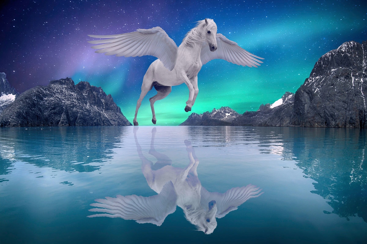 Papermoon Fototapete "Pegasus überm Wasser"