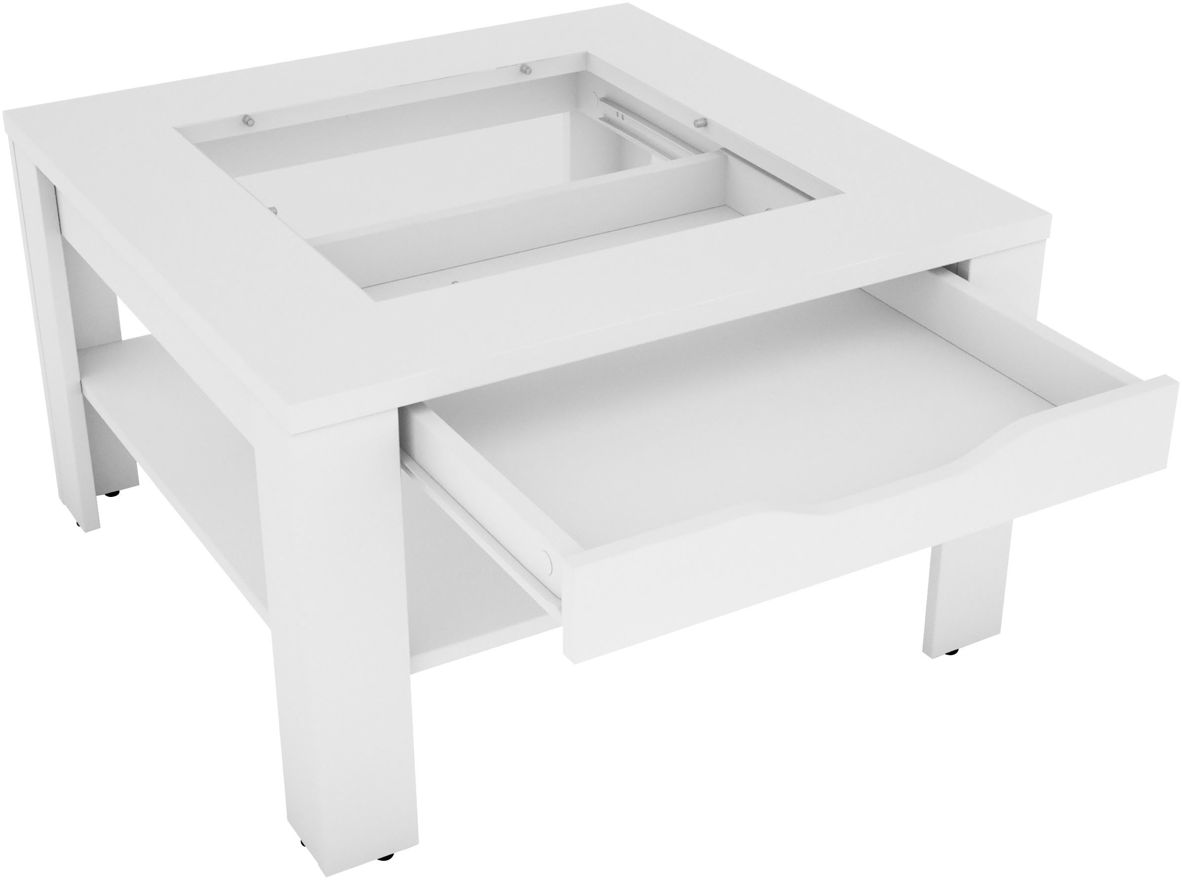 byLIVING Couchtisch »RALPH« Artisan Eiche, Old Wood oder weiß, 1 Schubkasten, Glaseinlageplatte