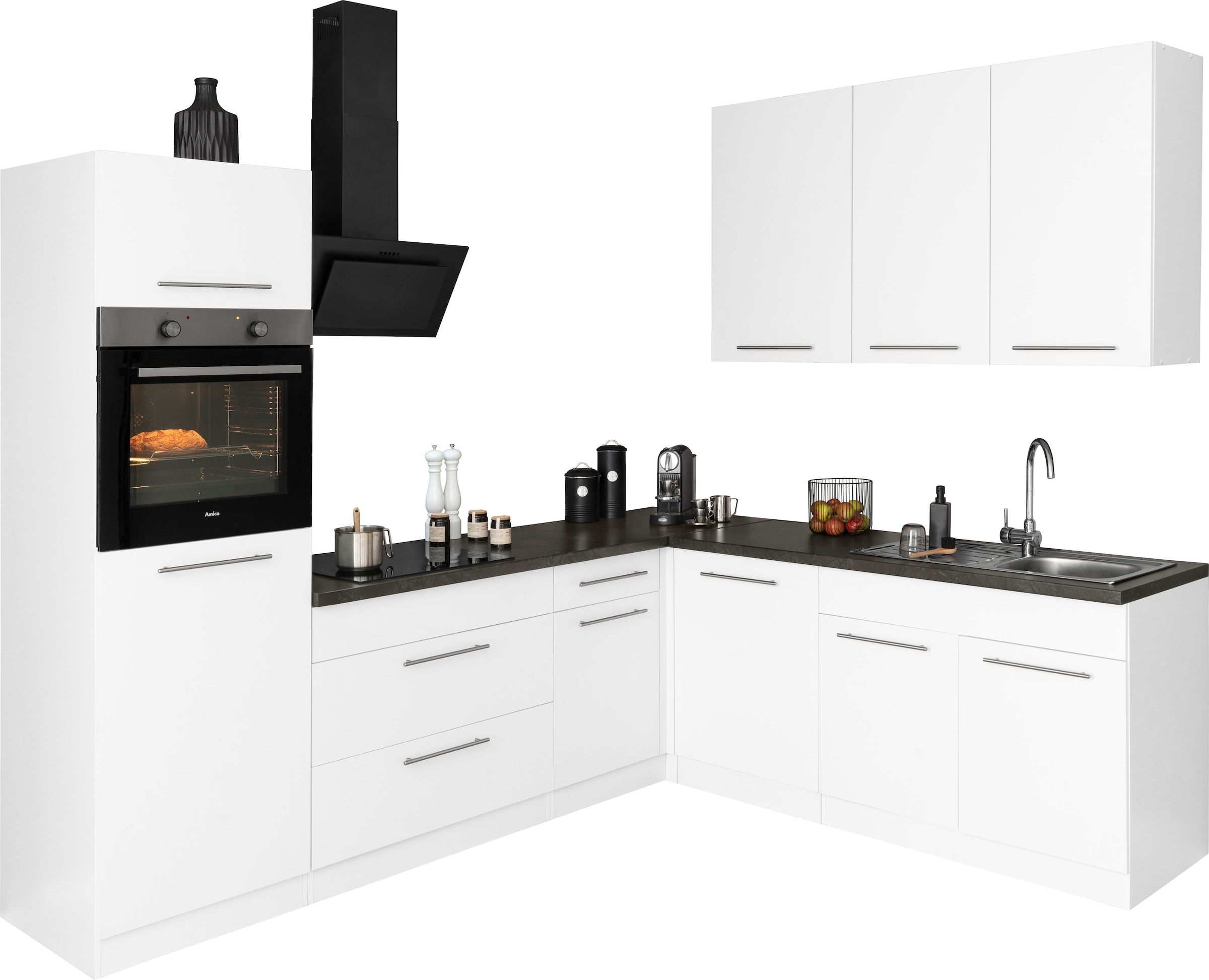 wiho Küchen Winkelküche "Unna", ohne E-Geräte, Stellbreite 260 x 220 cm